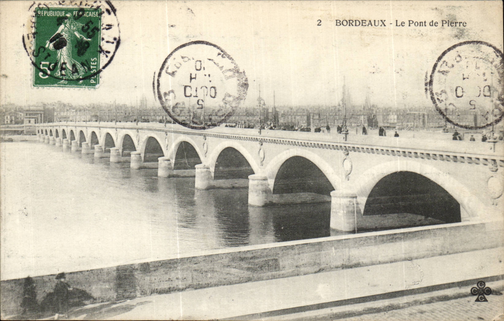 CPA Bordeaux the stone bridge
