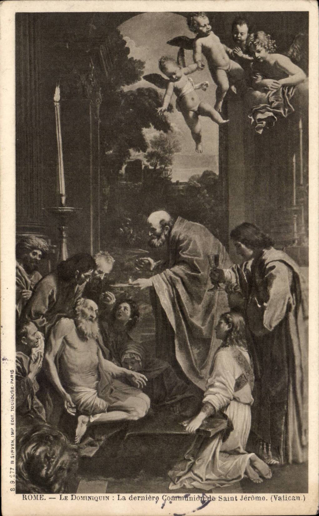 CPA Italien Italien Rom das dominiquin die letzte Kommunion von Saint Jerome der Vatican