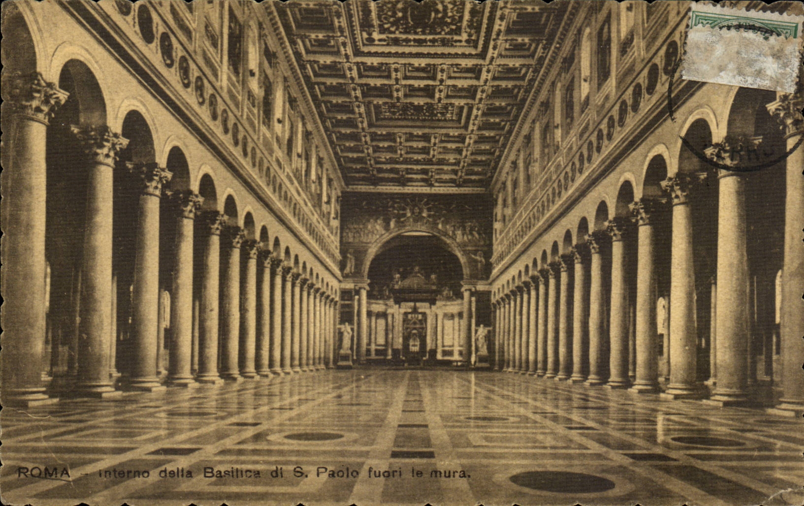 CPA Italien Italien Rom Interno uber Basilikadi S Paolo fuori hinaus ummauerte es