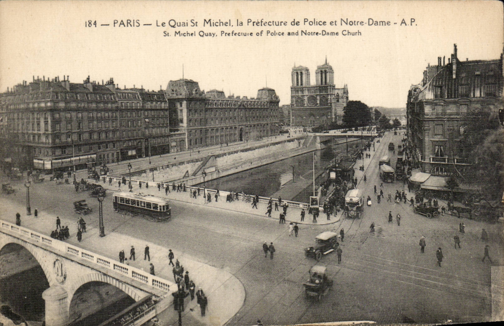 CPA Paris the quay St Michel police headquarter and Notre Dame