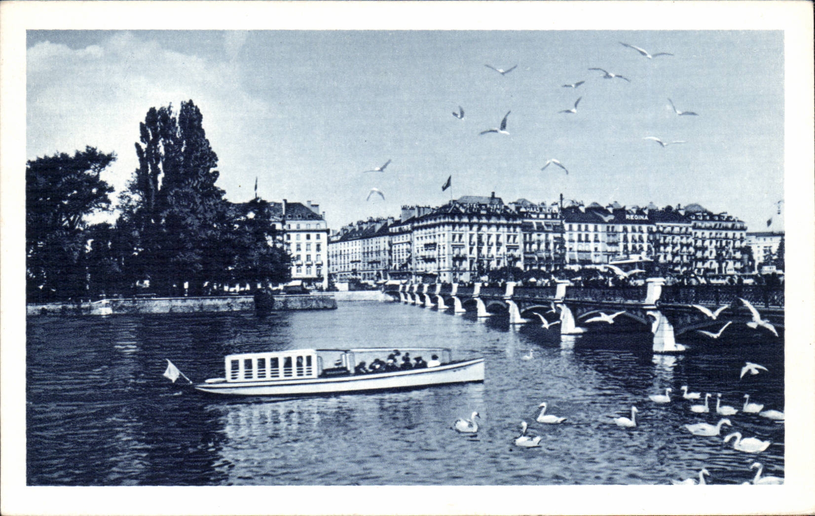 Swiss CPSM Geneva Bridge of Mont Blanc