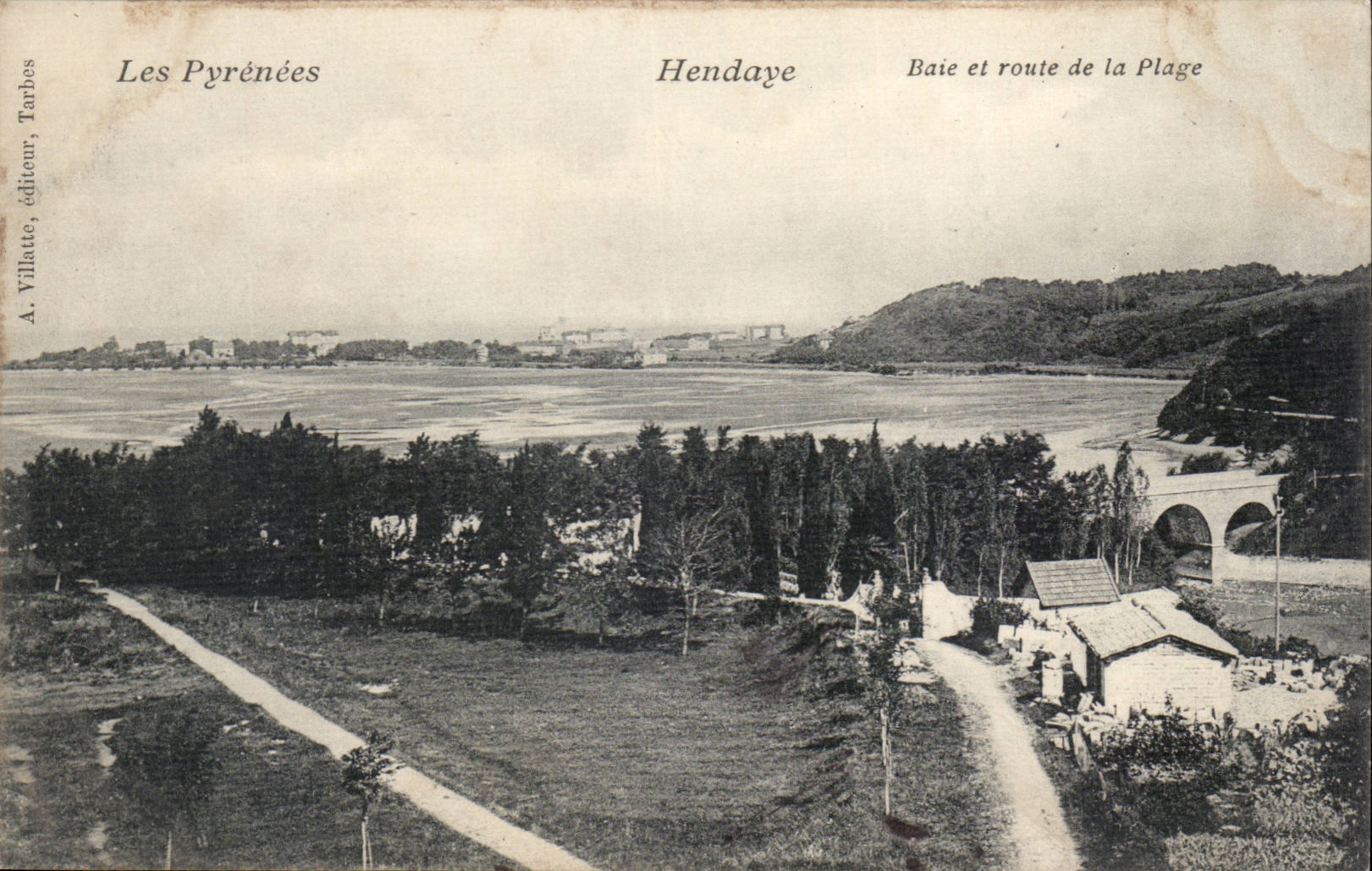 CPA Hendaye Bay and road of the beach