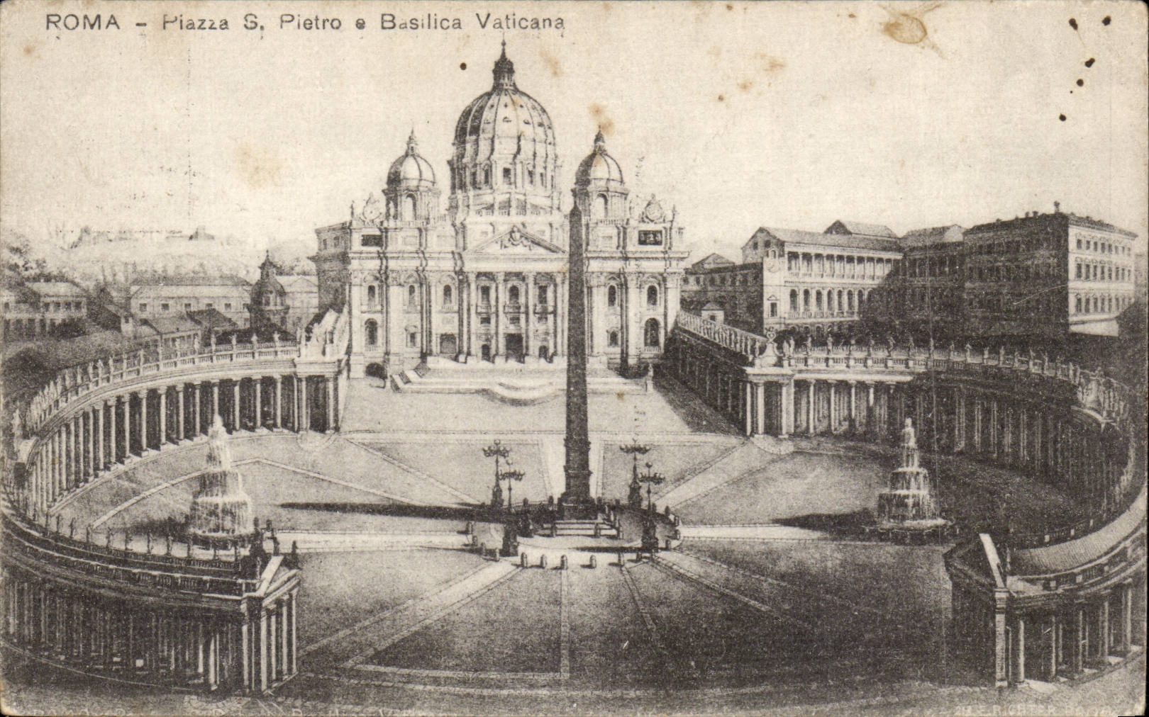 CPA Italien Italien Rom Plazza S Pietro E Basilika Vaticana