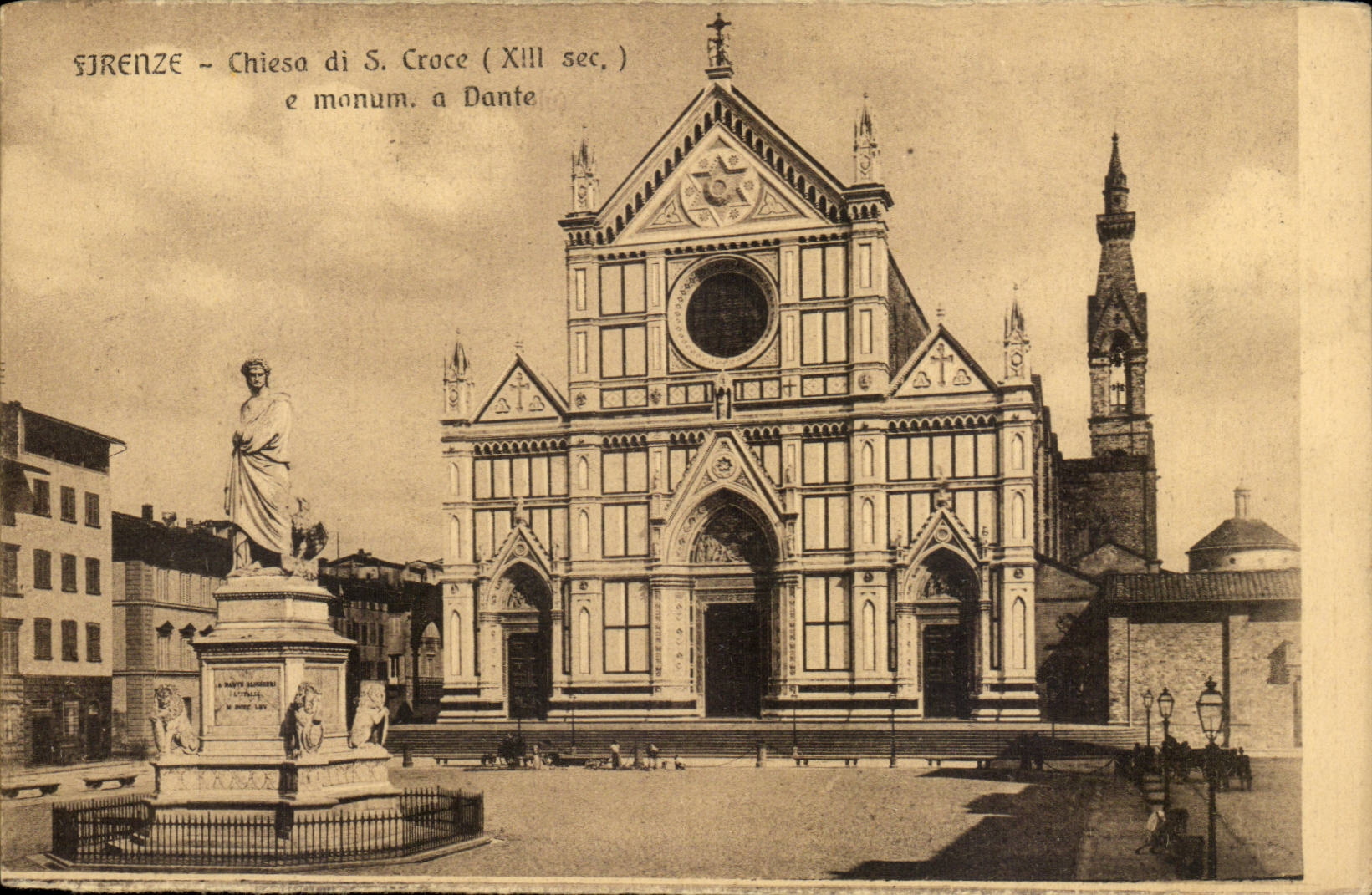 CPA Italien Italien Firenze Chiesa di S Croce E monum hat Dante