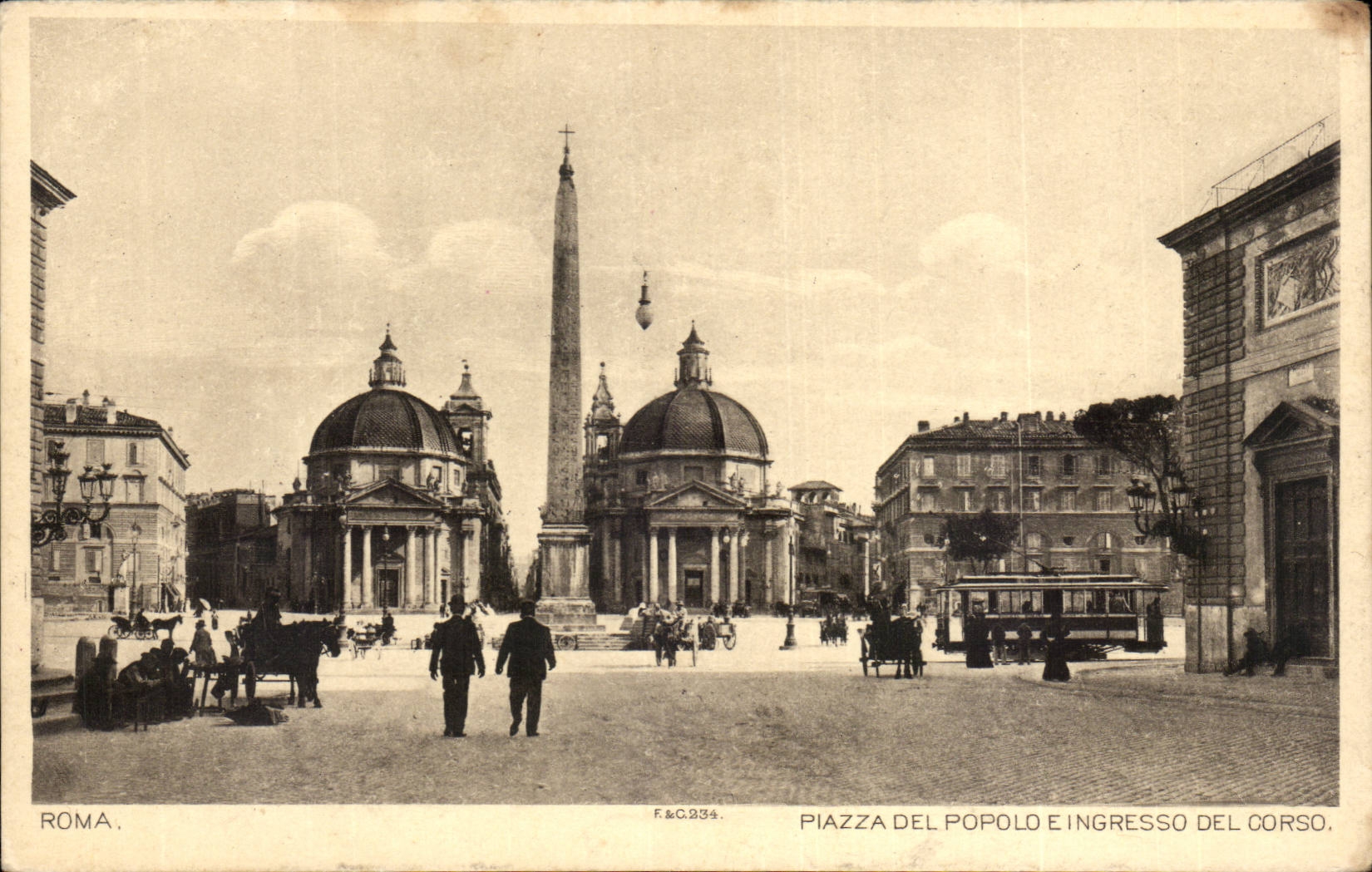 CPA Italien Italien Rom Piazza Del Popolo E Ingresso Del Corso