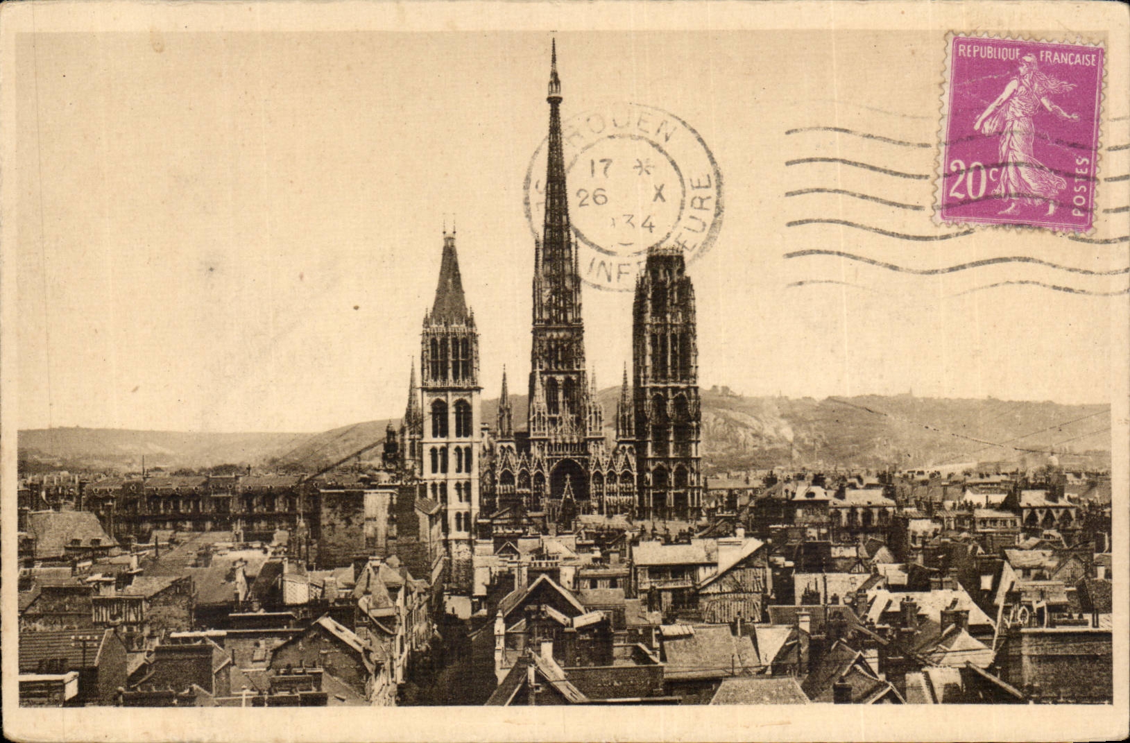 Rouen CPA View on the city and the cathedral