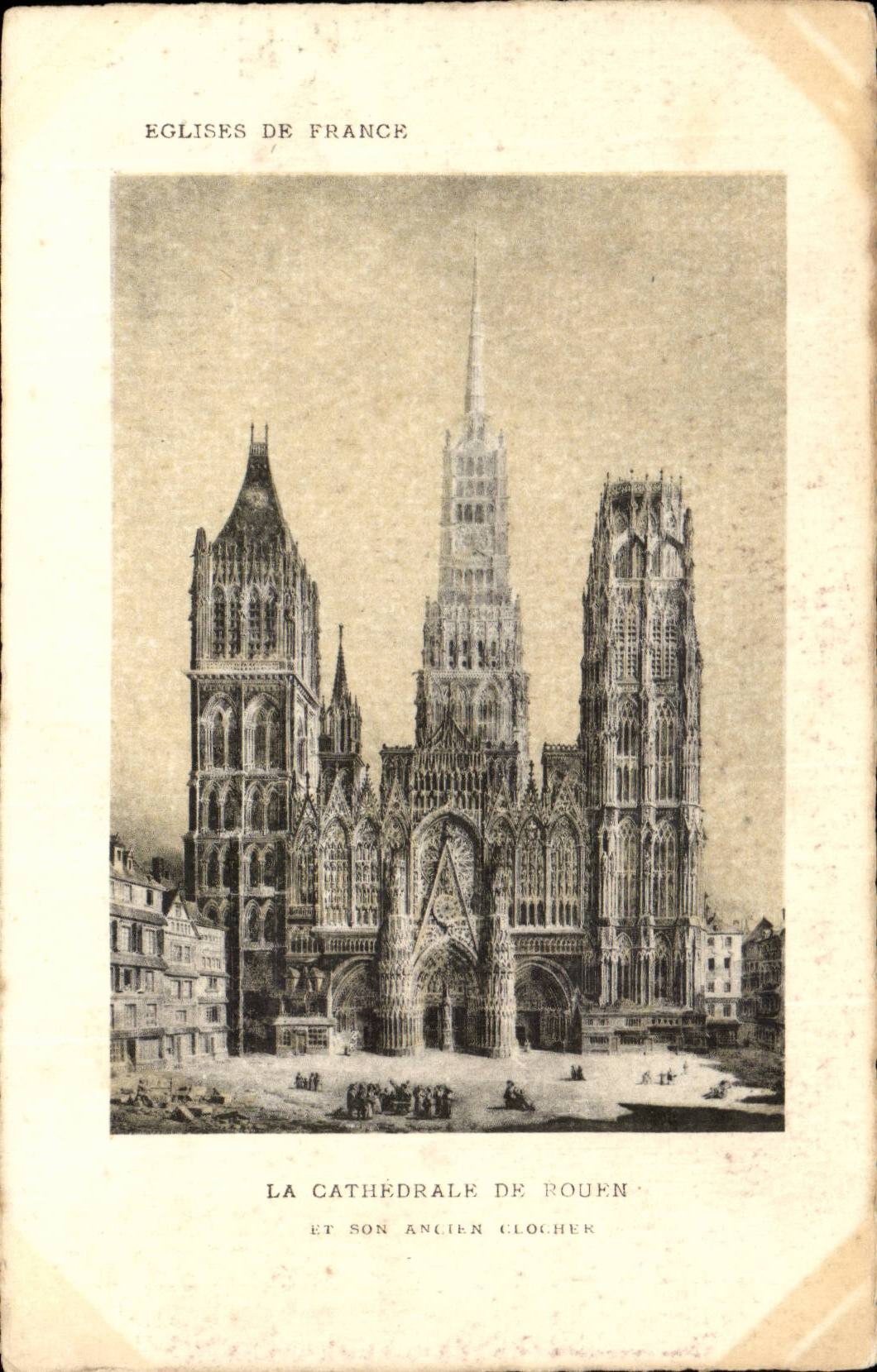 Rouen CPA the cathedral and its old bell-tower