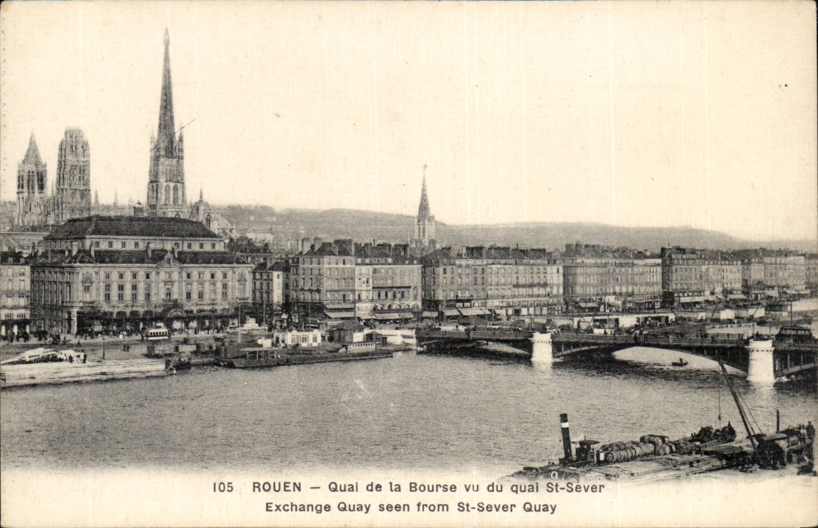 Rouen CPA Quay of the Stock Exchange seen of the quay St Sever