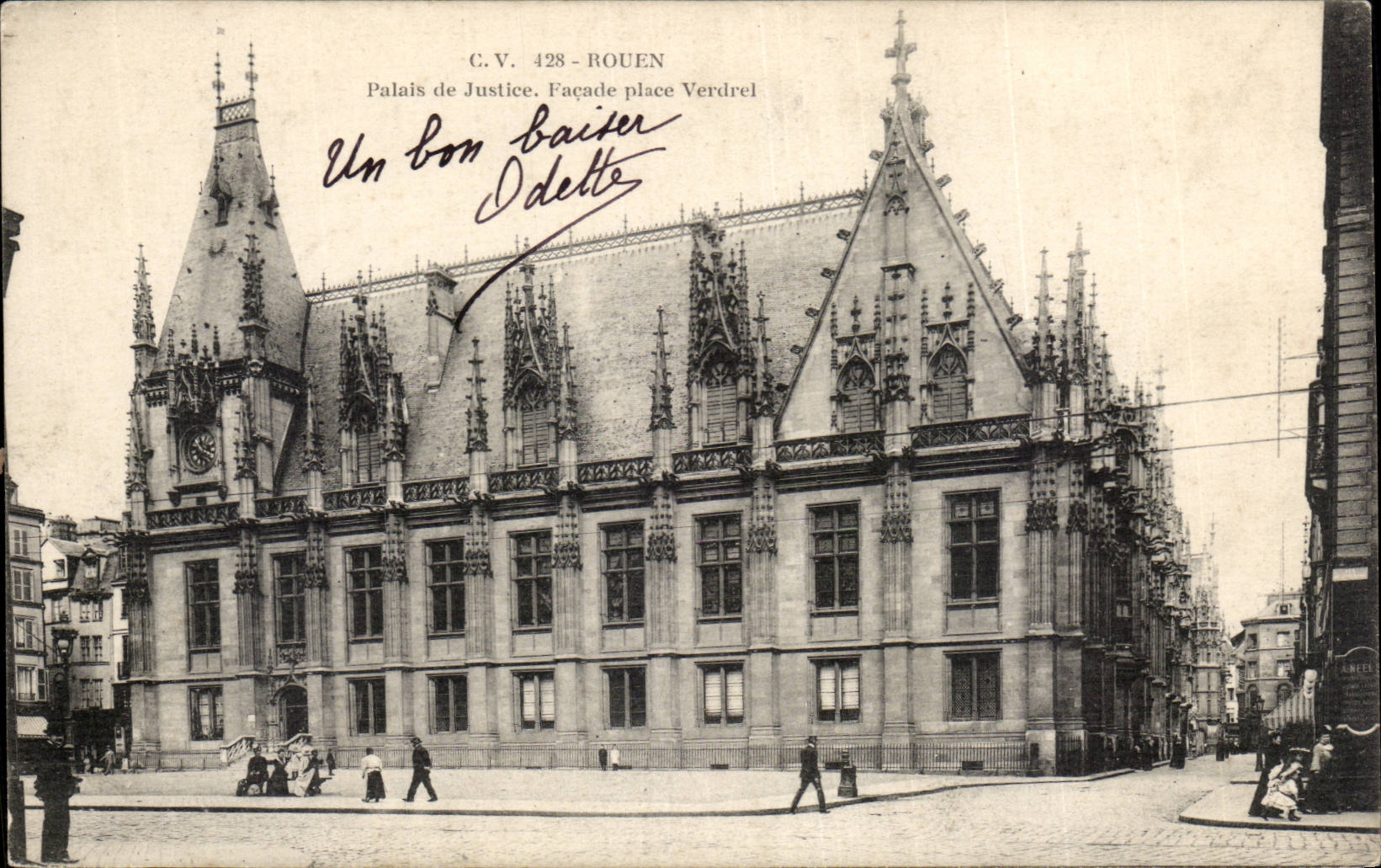 Rouen CPA Law courts Facade places Verdrel