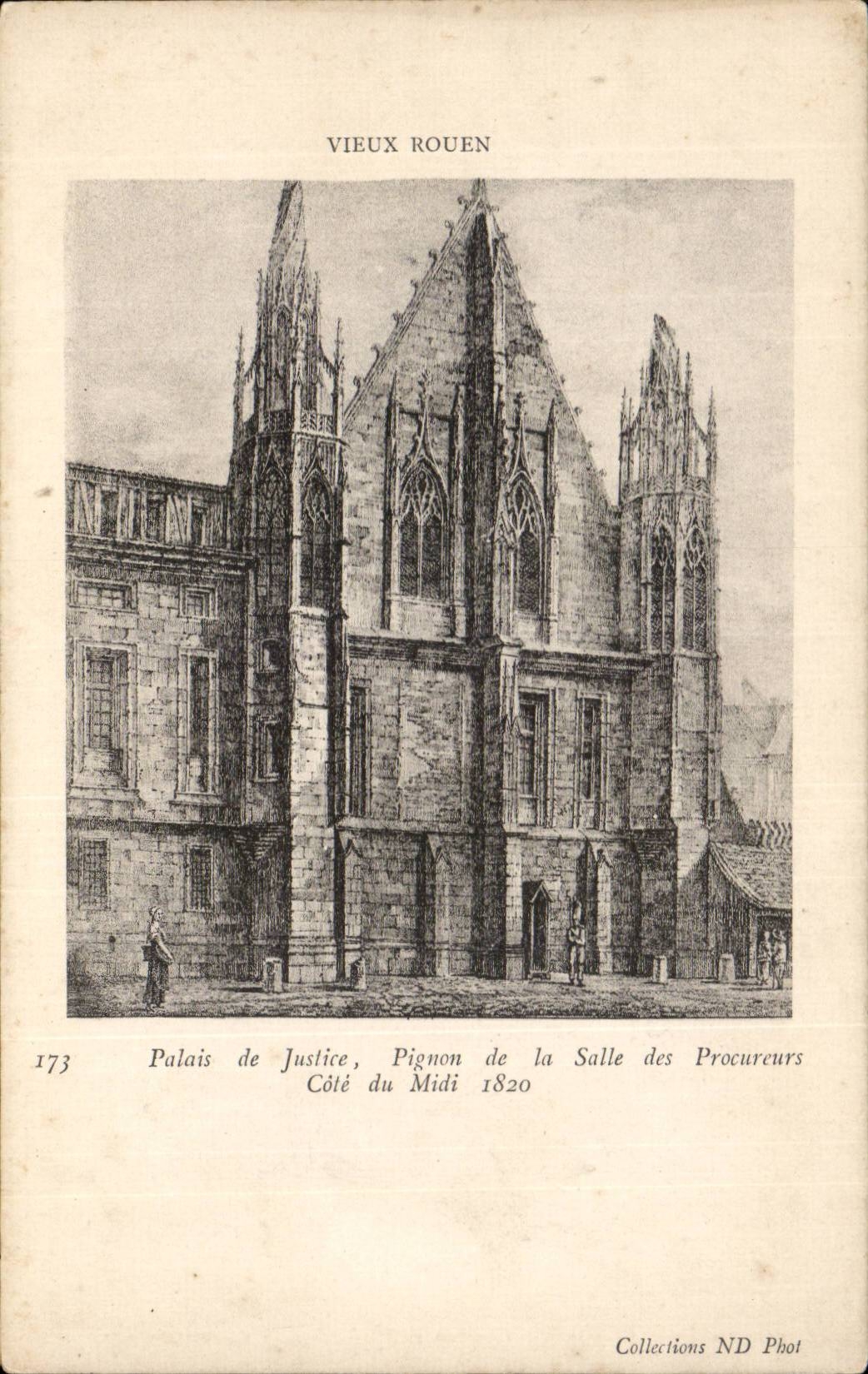 Rouen CPA Law courts Pignon of the room of the Prosecutors Dimensions South 1820