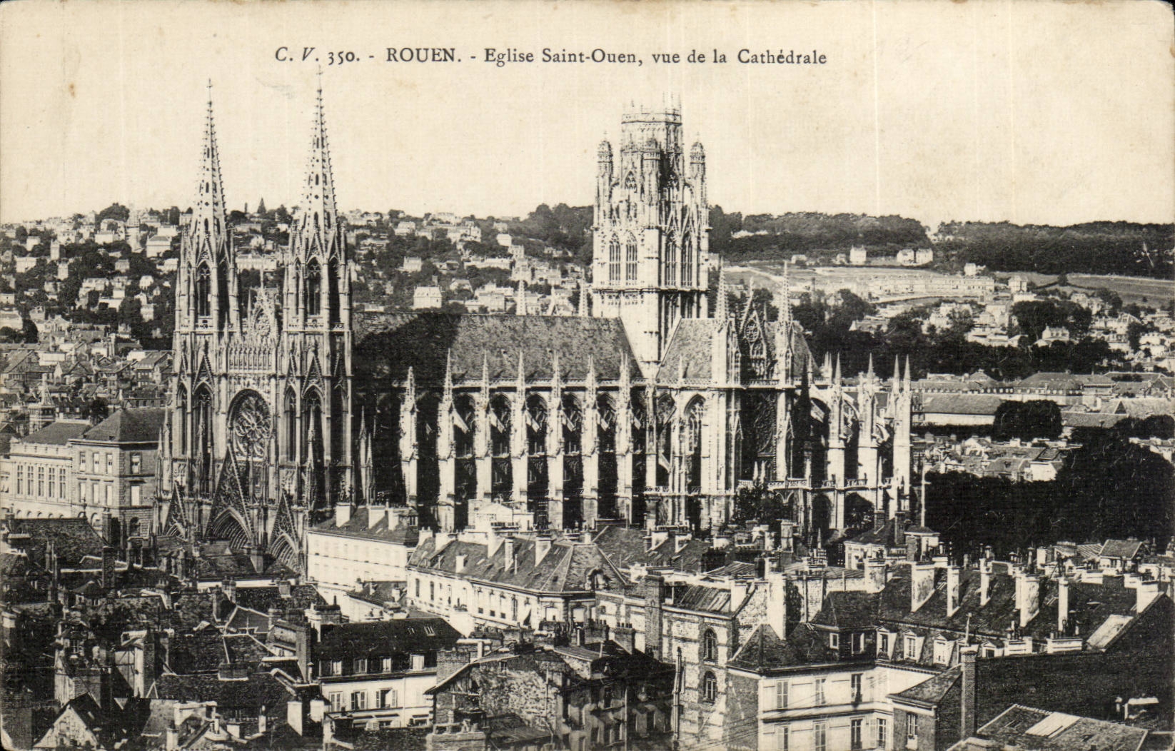 Rouen CPA Church Saint Ouen Seen of the cathedral