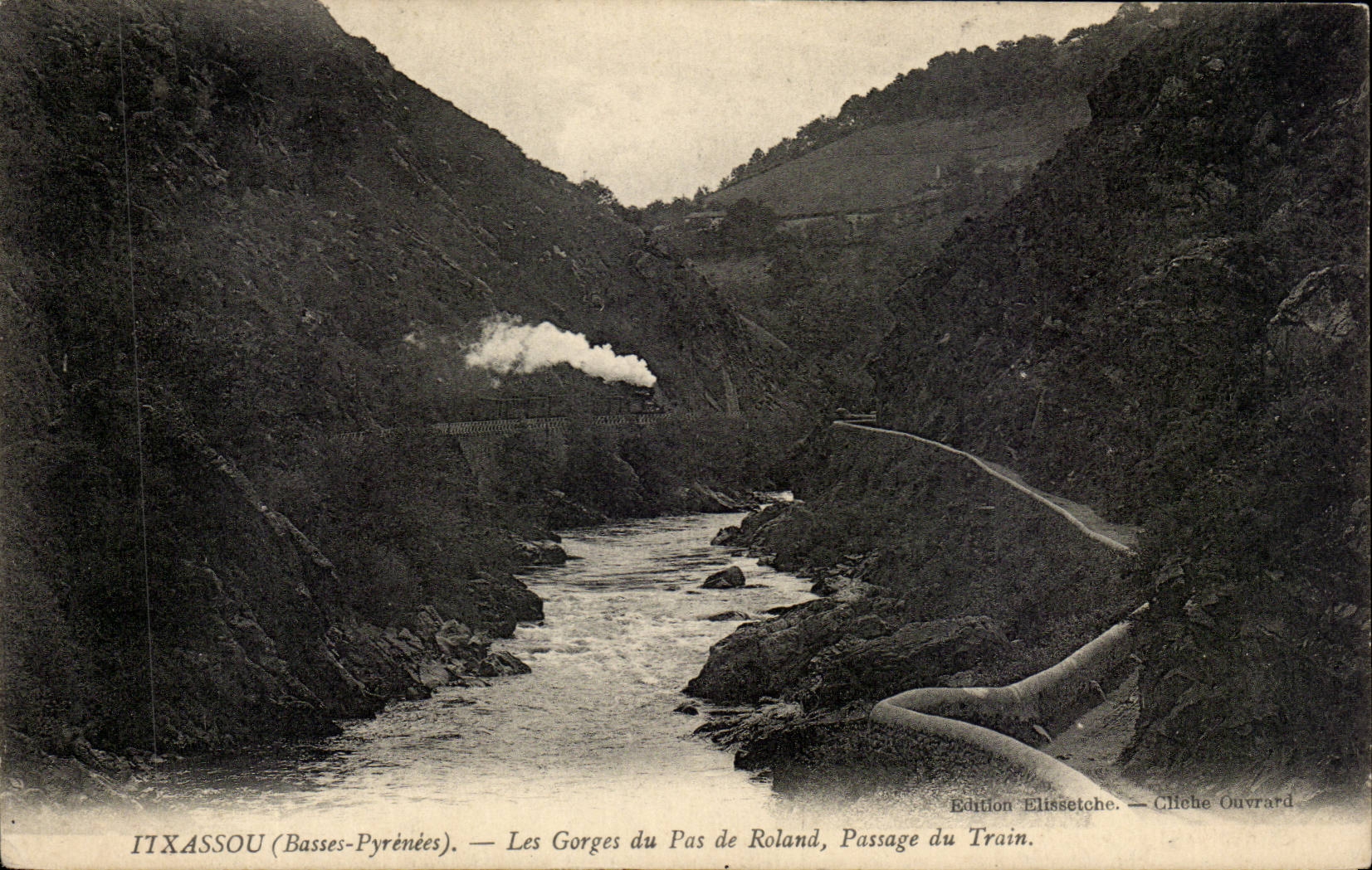 CPA Itxassou throats of the step of Roland Passage of the train