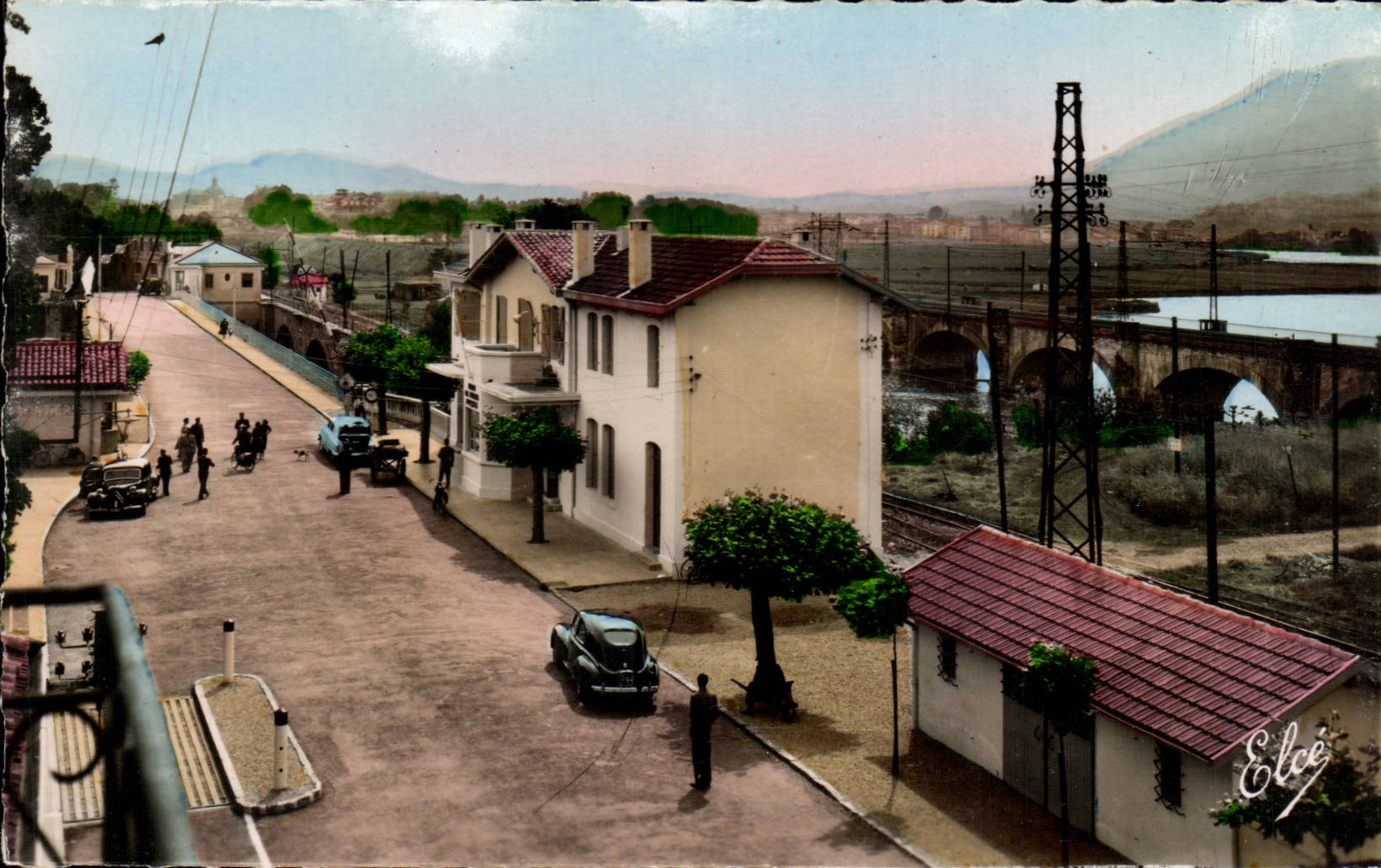 CPA Hendaye free Spanish Border 2 international bridges Customs