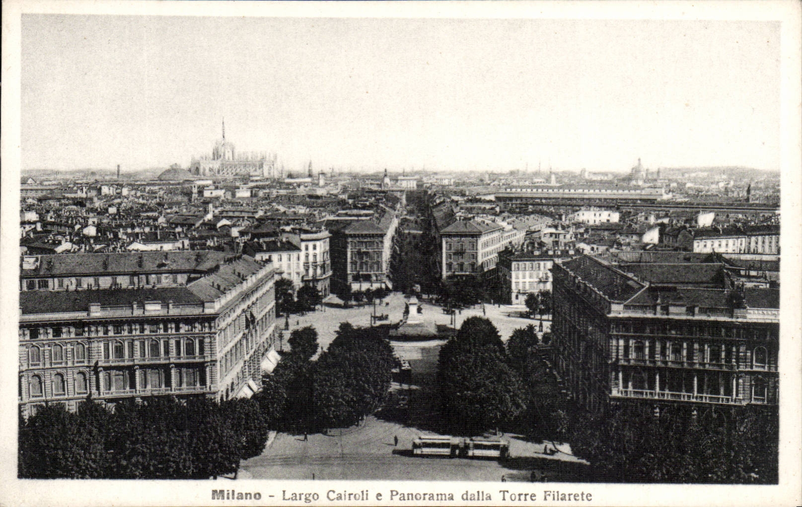 CPA Italy Italia Roma Milano Cairoli E Panorama paved Torre Filarete