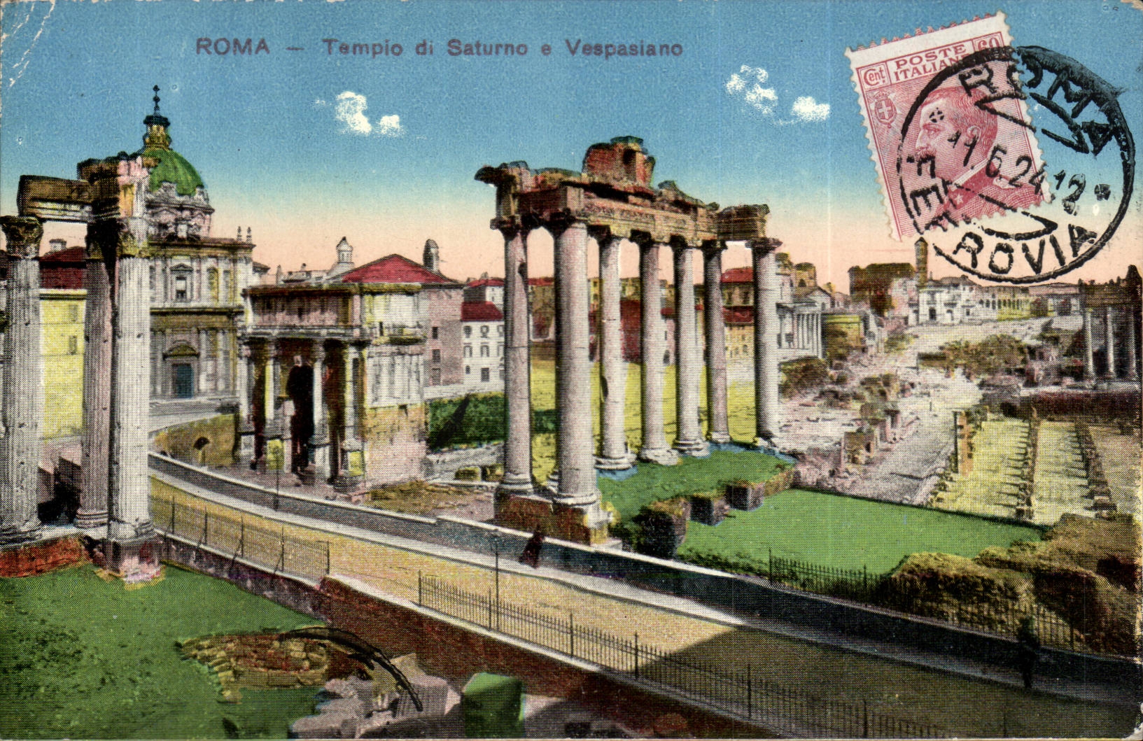 CPA Italien Italien Rom Rempio di Saturno E Vespasiano