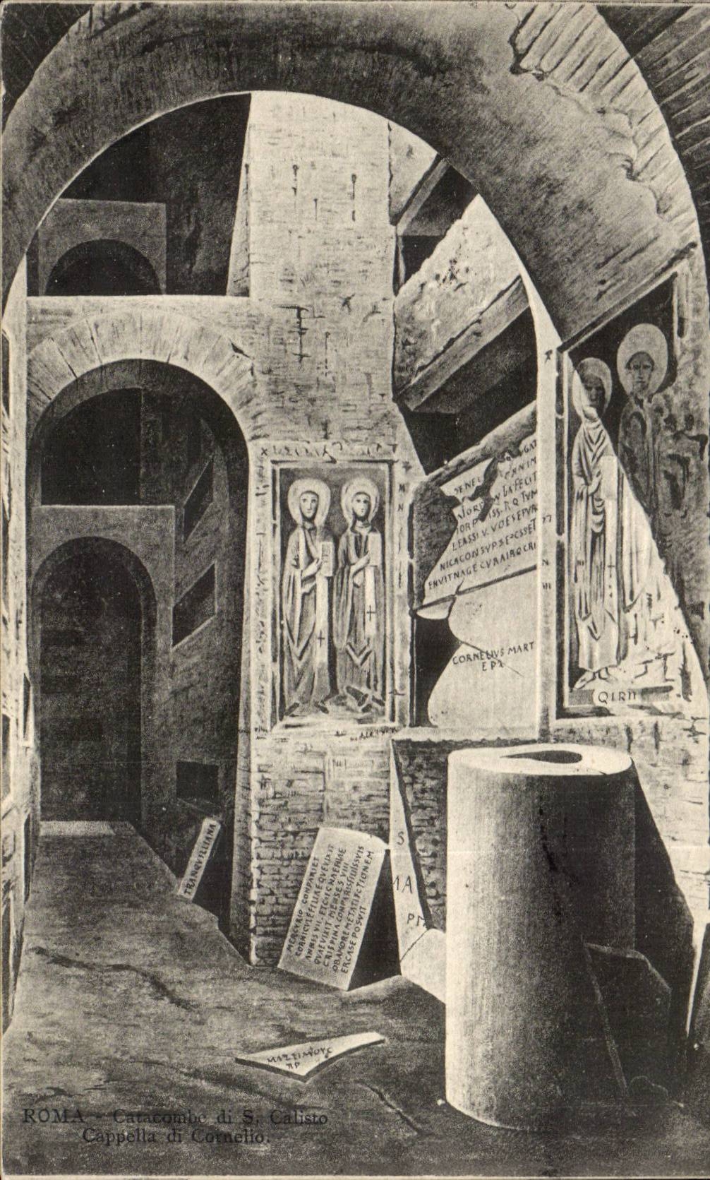 CPA Italien Italien Rom Catacomb di S Calisto Cappella di Cornello