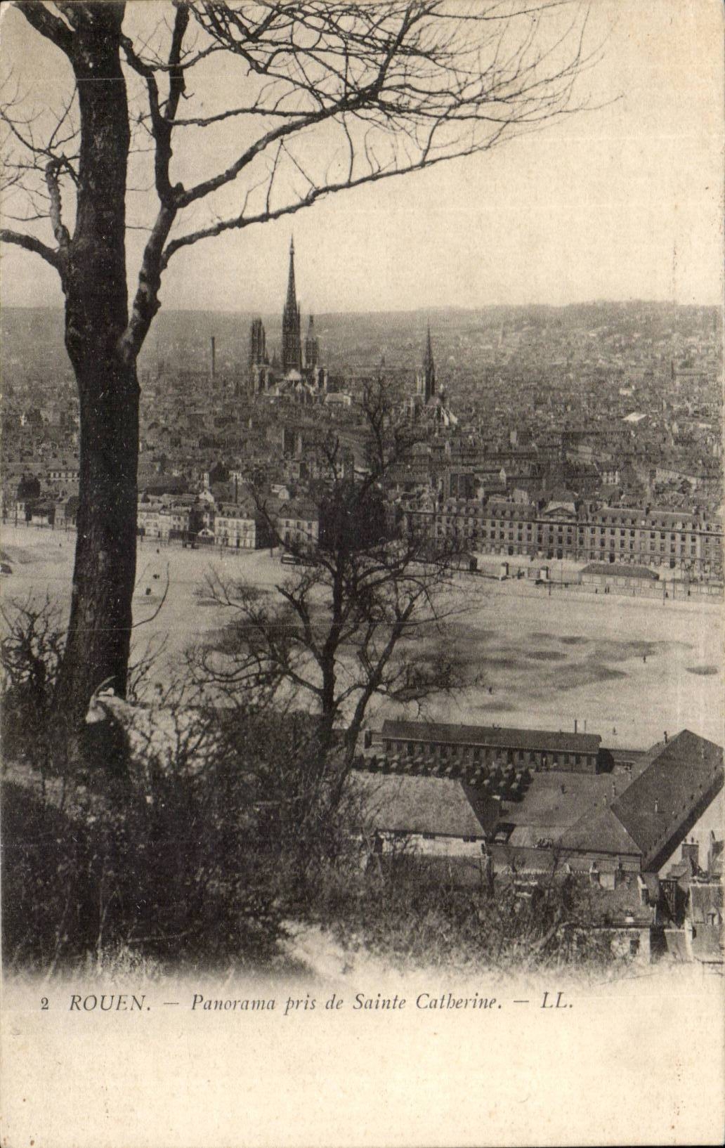 CPA Rouen Panorama taken of Sainte Catherine