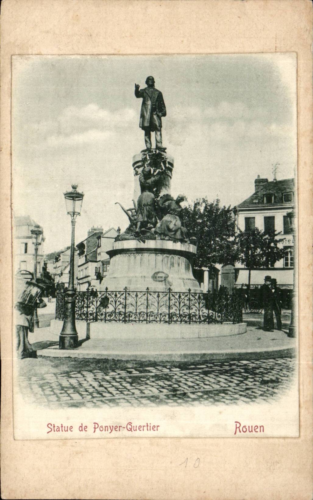 CPA Rouen Statue of Ponyer Quertier