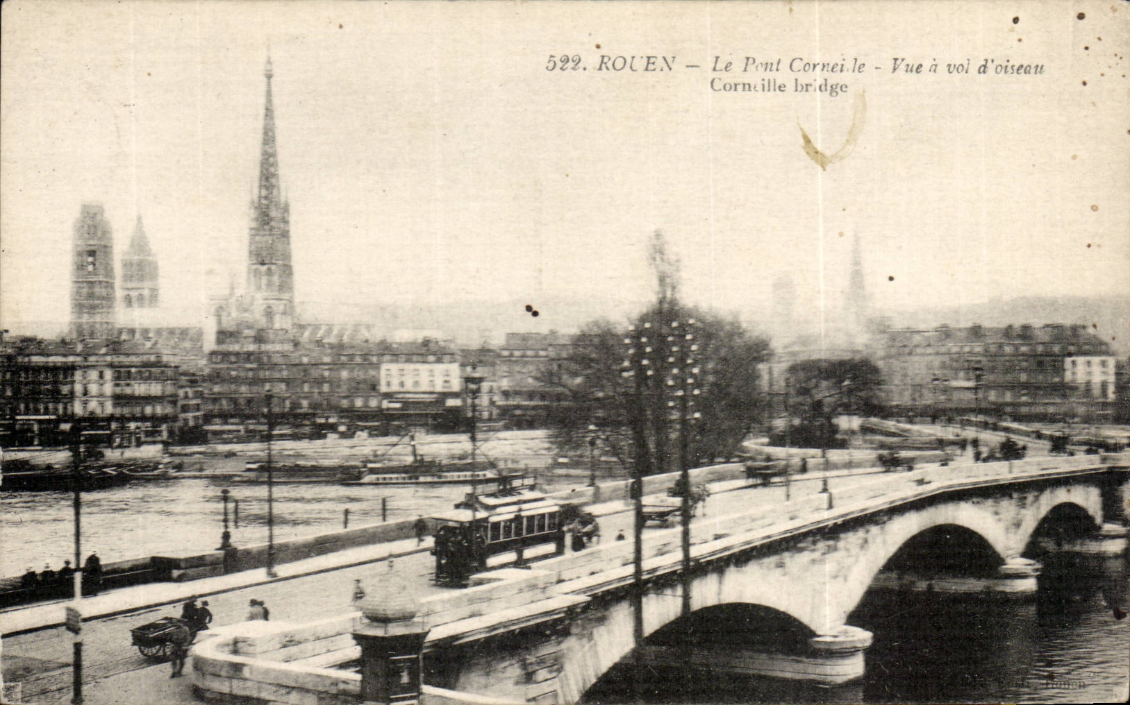 CPA Rouen the bridge Crow Seen as the crow flies