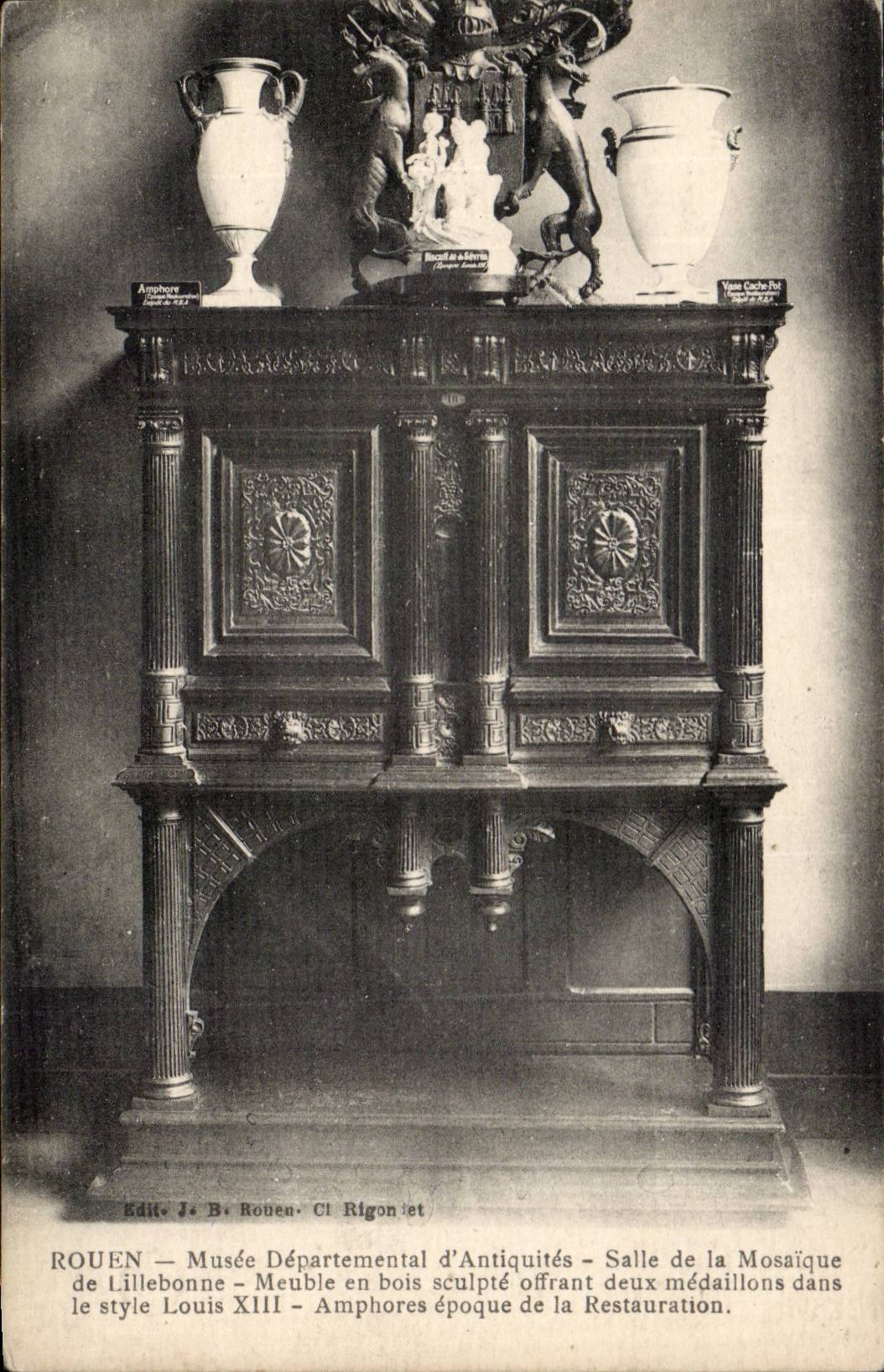 CPA Rouen departmental Museum of antiquities Room of the mosaic of Lillebonne