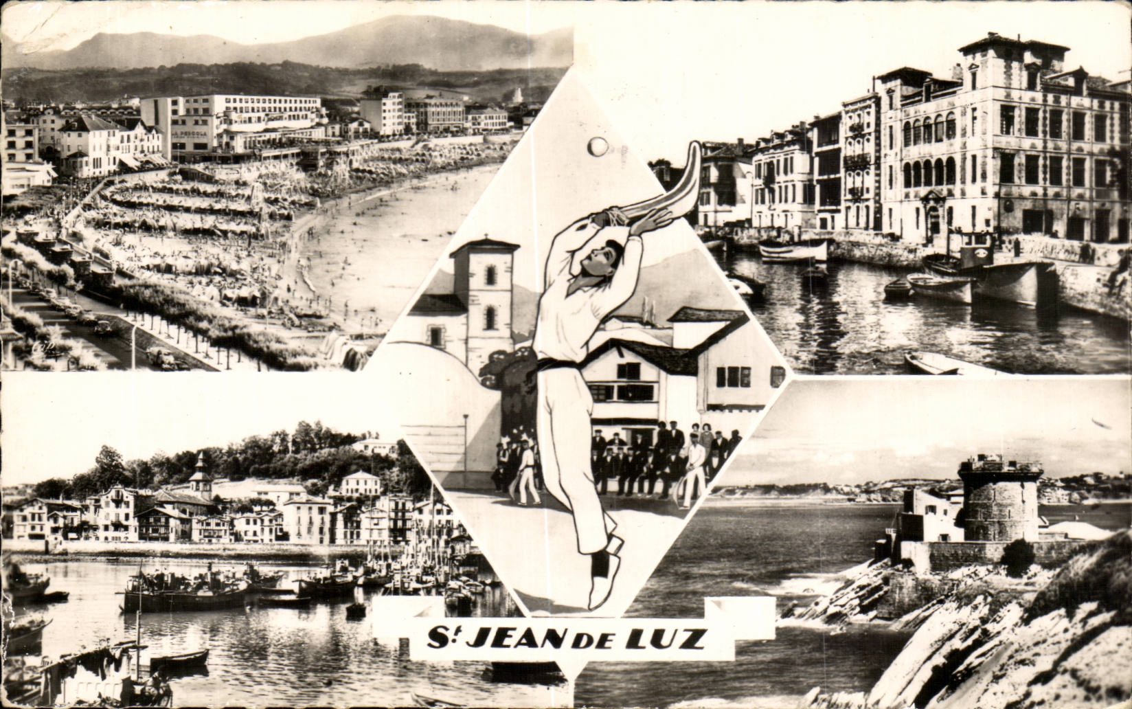 CPSM St Jean de Luz Maison de l'infante Pelote basque