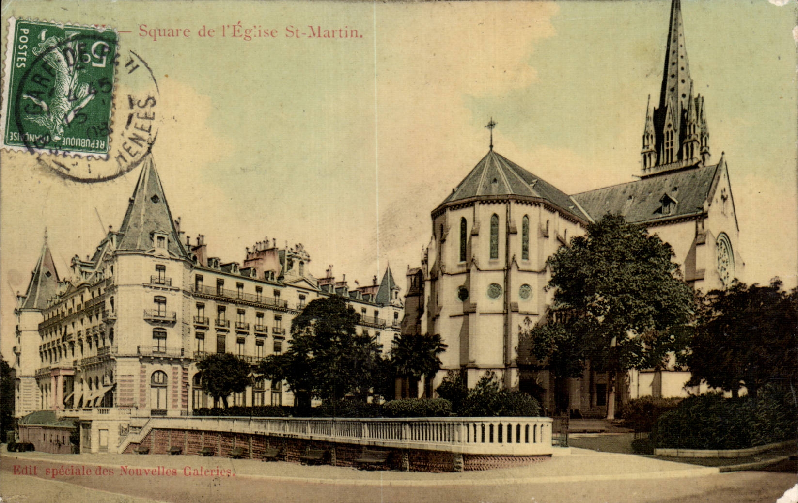 CPA Pau allgemeiner Garten der Kirche Str Martin