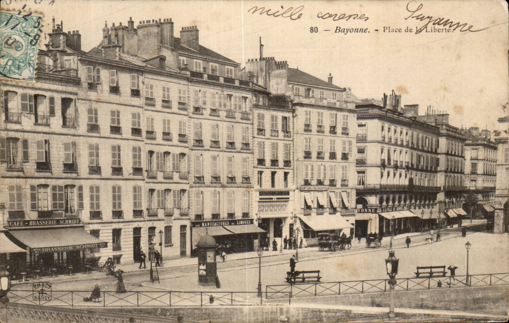 CPA Bayonne Places freedom Brasserie Schmidt