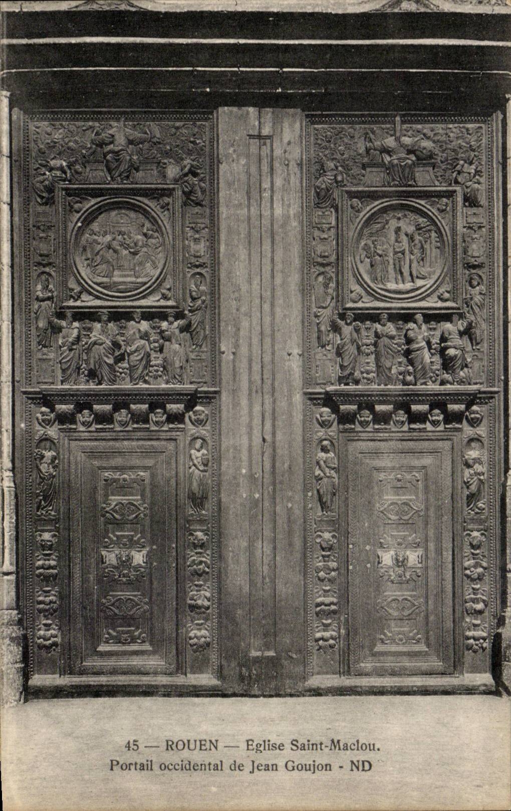 CPA Rouen Church Saint Mathieu Western Gate of Jean Pin