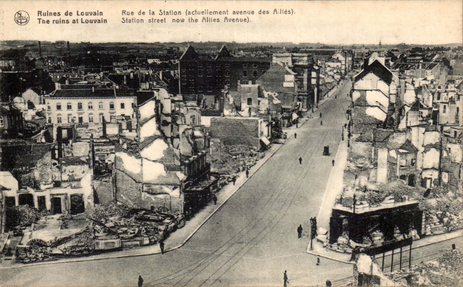 CPA Belgium Leuwen Ruins Street of the station (currently which occurred of Combine)
