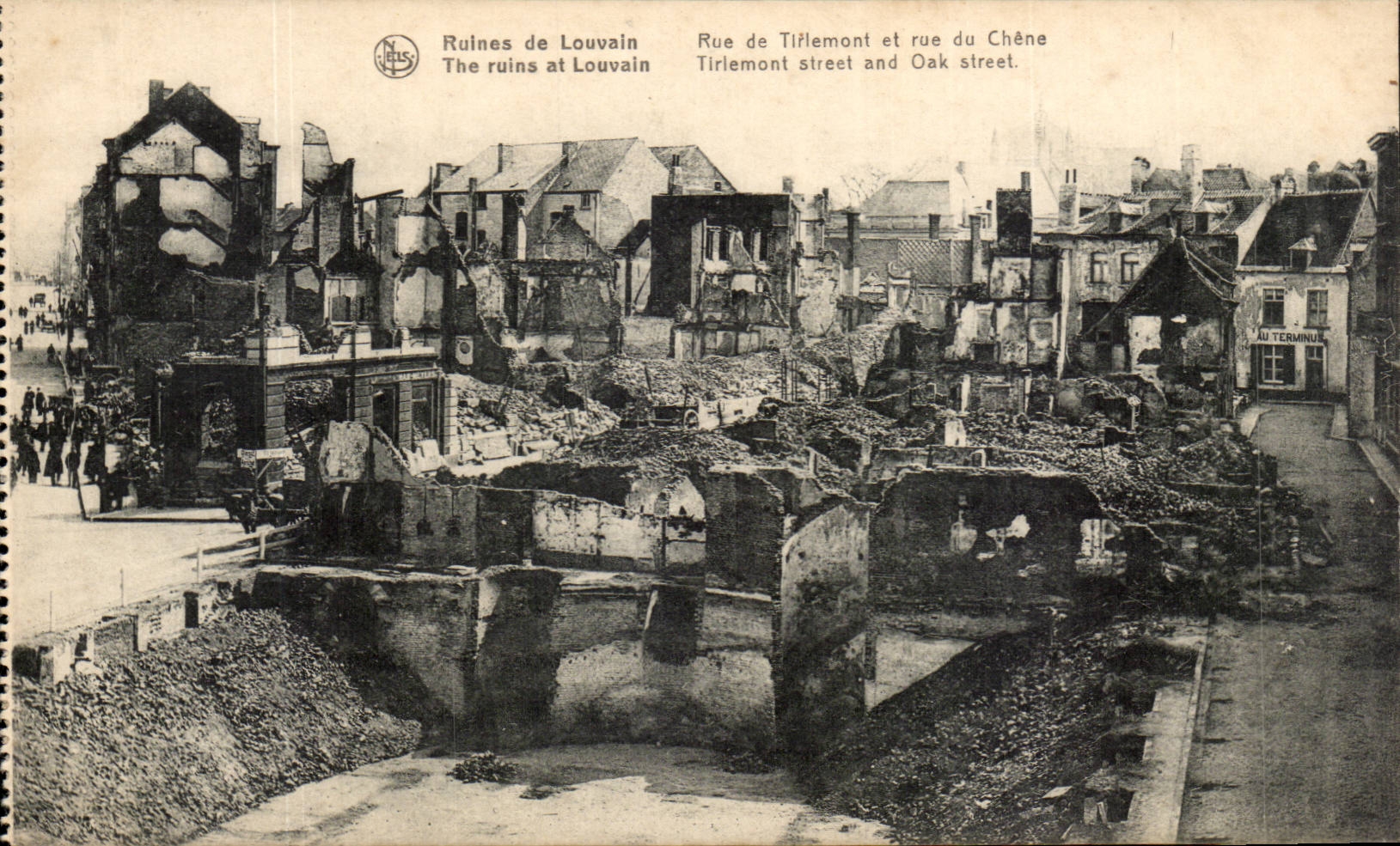 CPA Belgium Leuwen Ruins Street of Tirlemont and street of the Oak