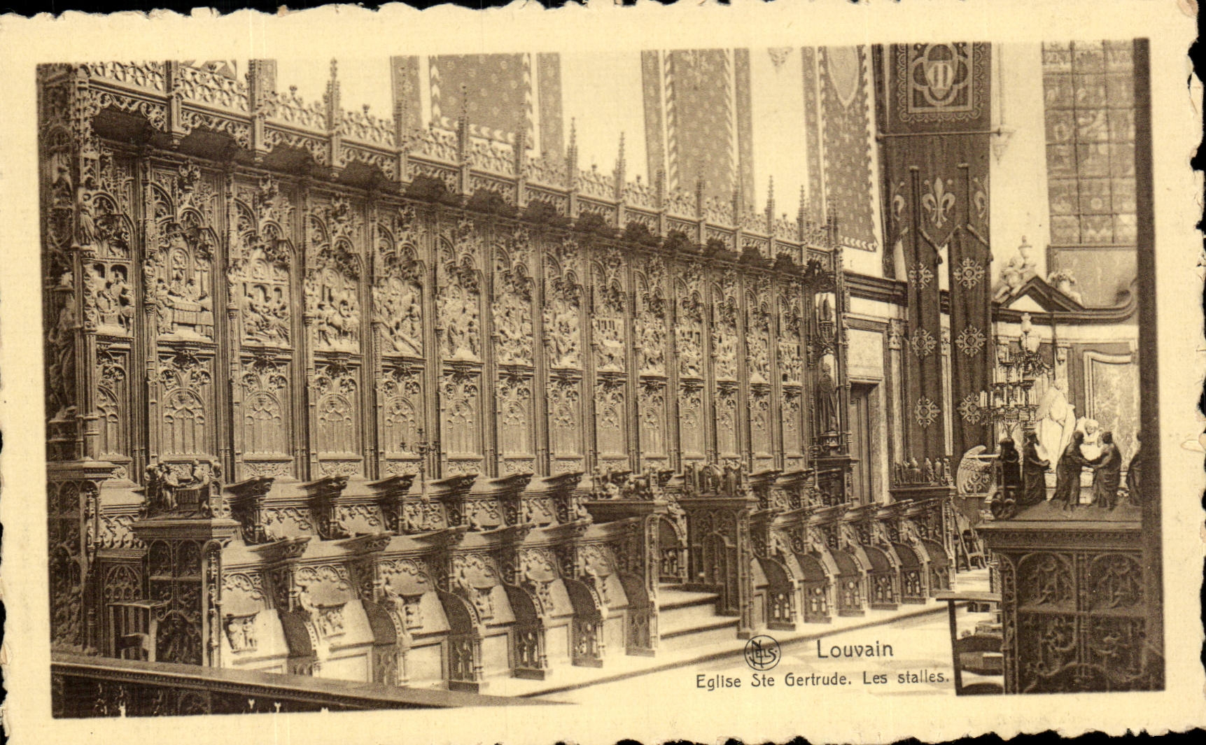 CPA Belgium Leuwen Church co Gertrude stalls