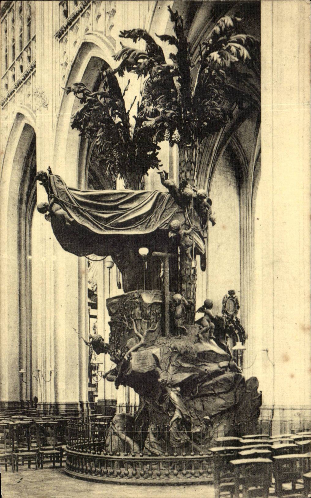 CPA Belgium Leuwen Church St Pierre Pulpit of Truth
