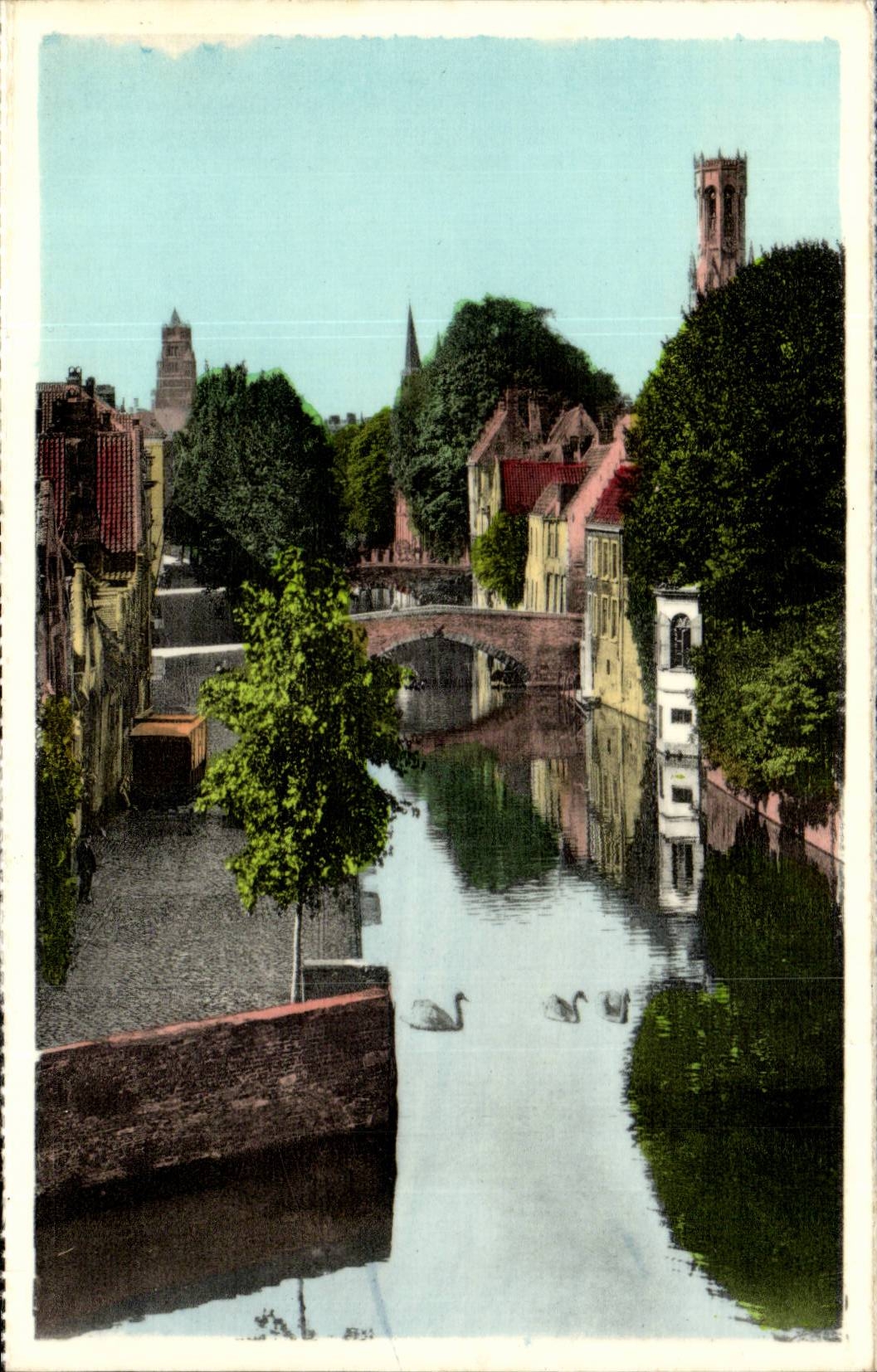 Belgium Bruges green Quay
