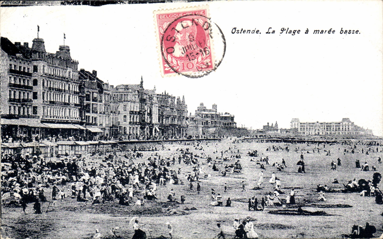 CPA Belgium Ostend the beach has low tide
