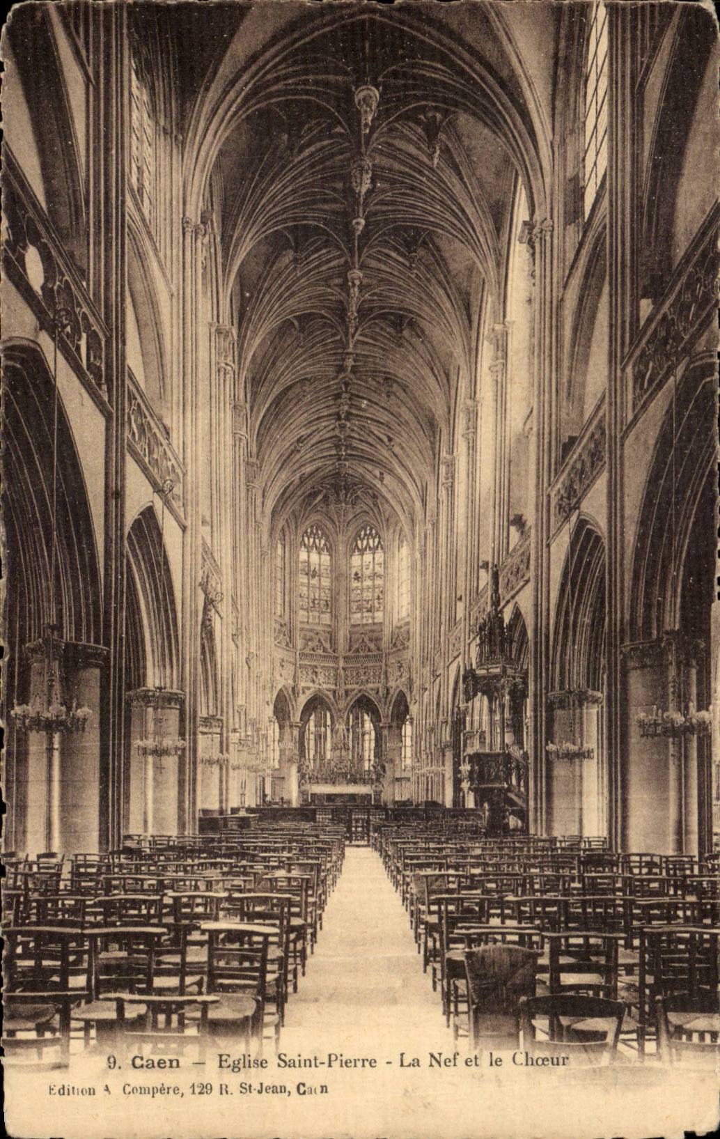 CPA Caen Kirche-Saint Pierre der Nave und der Chor