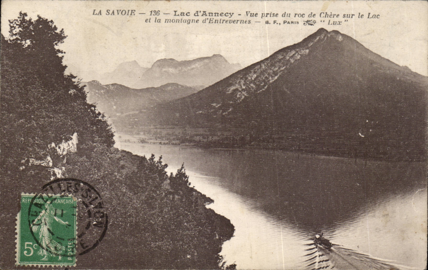 CPA Lake Annecy Seen from of the rock of Expensive on the lake and the mountain of Entrevernes
