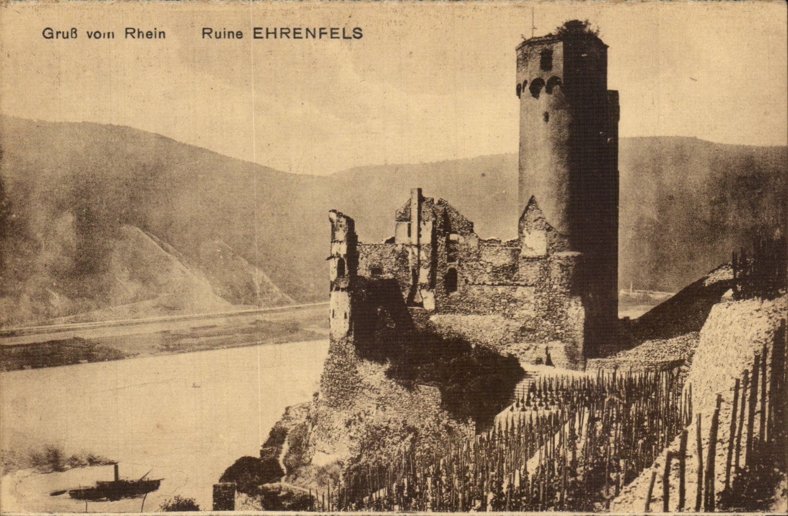CPA Gruss vom Ehrenfels Ruin