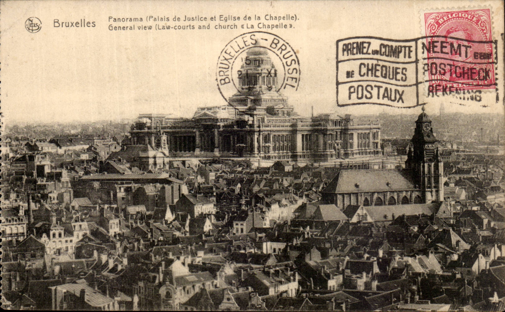 CPA Brussels Panorama Law courts and church of the vault