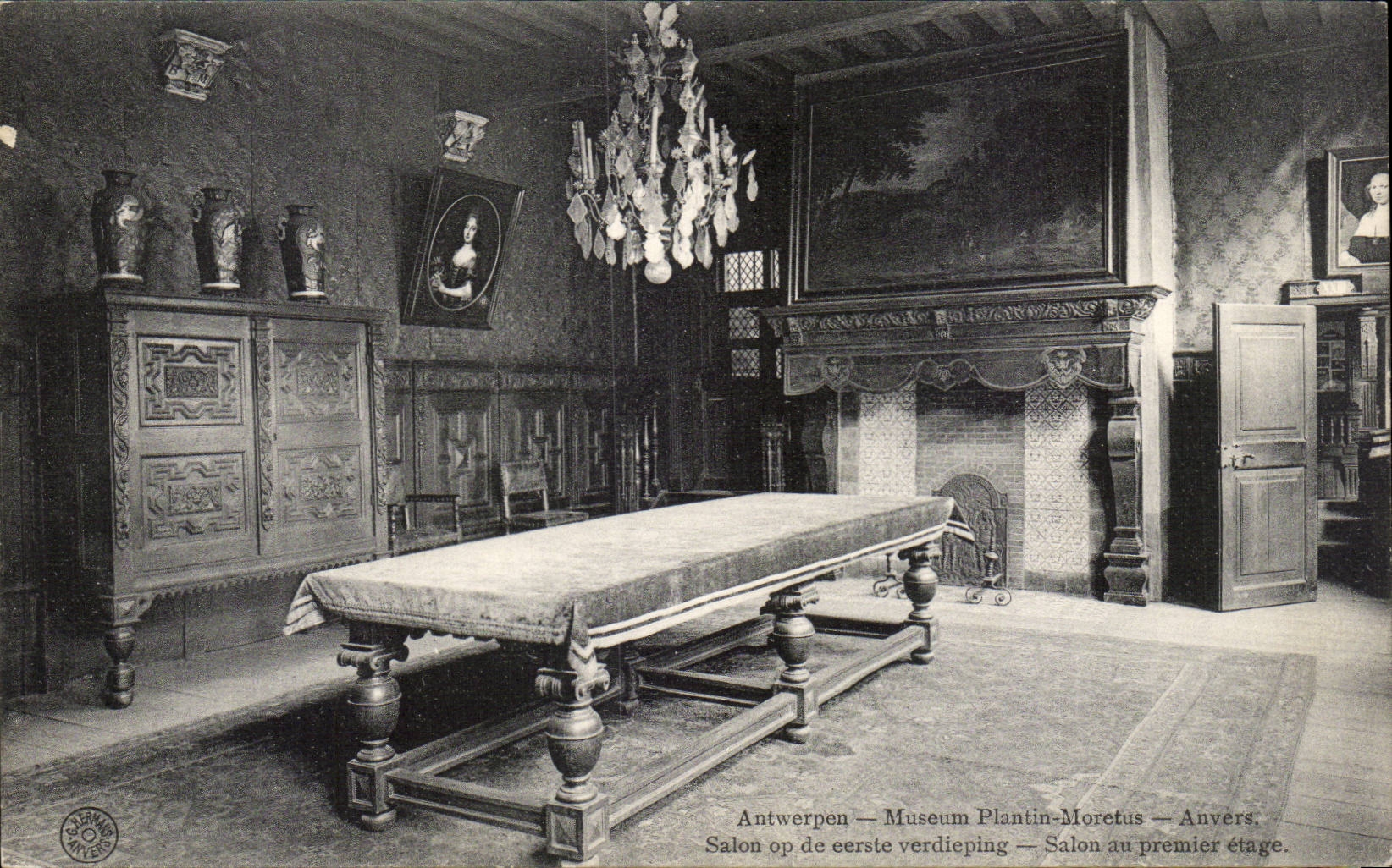 CPA Belgien Antwerpen Museum plantin Moretus Wohnzimmer auf dem ersten Stockwerk