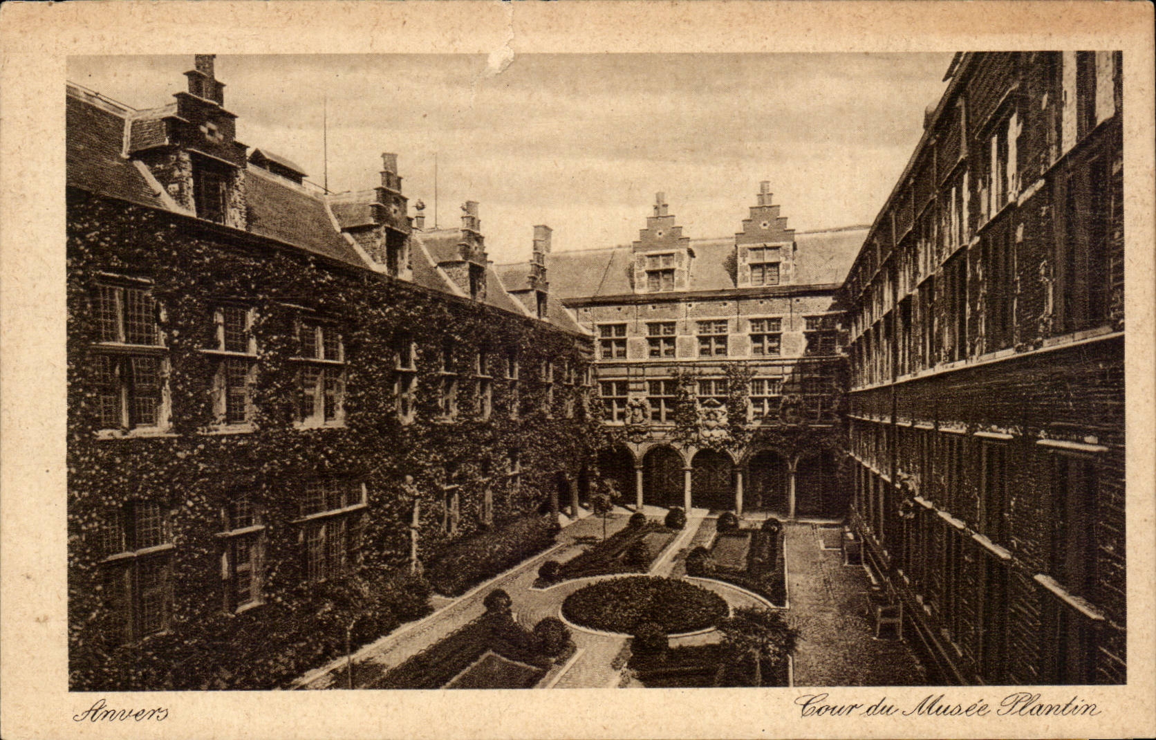 CPA Belgien Antwerpen Gericht des Plantin Museums
