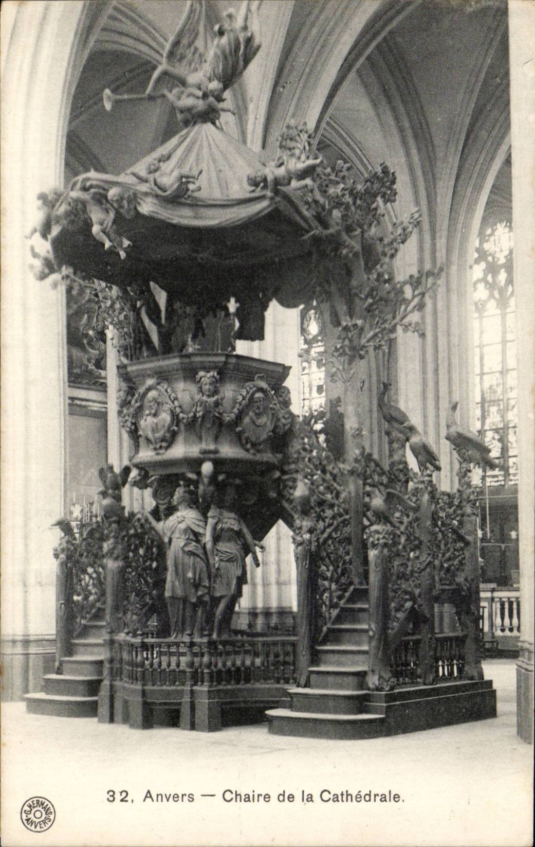 CPA Belgien Antwerpen Kanzel der Kathedrale