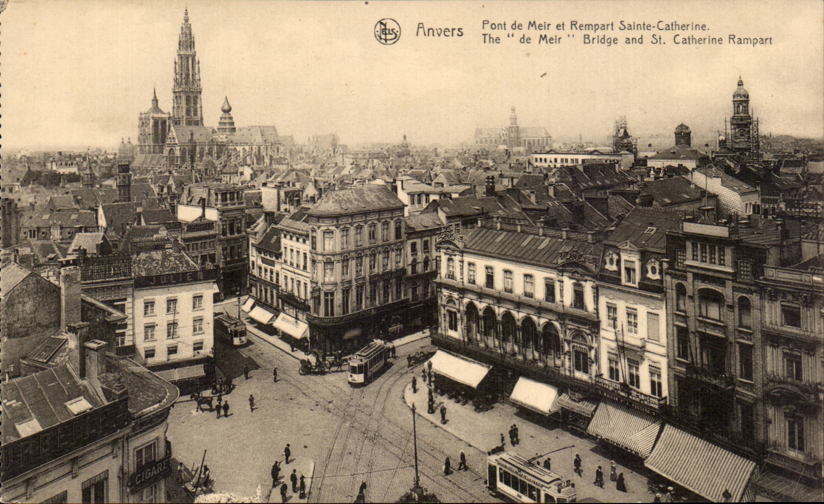 CPA Belgien Antwerpen Brucke von Meir und von Rampart Sainte Catherine