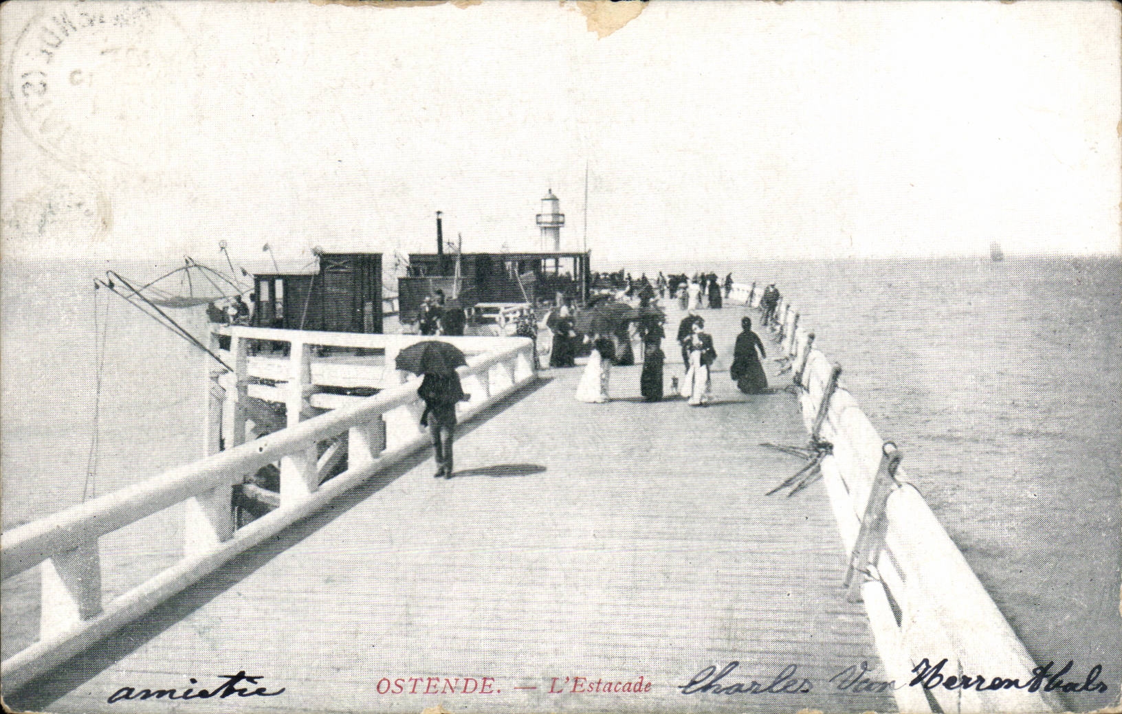 CPA Belgium Ostend the pier