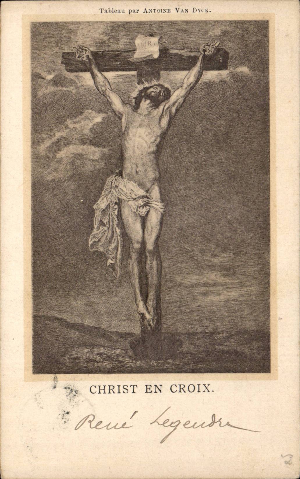 CPA Tableau par Antoine Van Dyck Christ en Croix