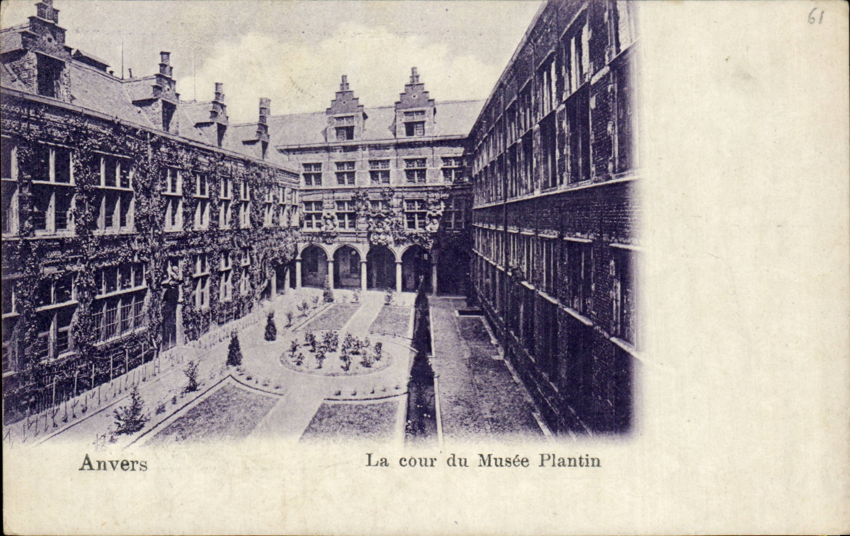 CPA Belgium Antwerp court of the Plantin museum (recto silver plates)