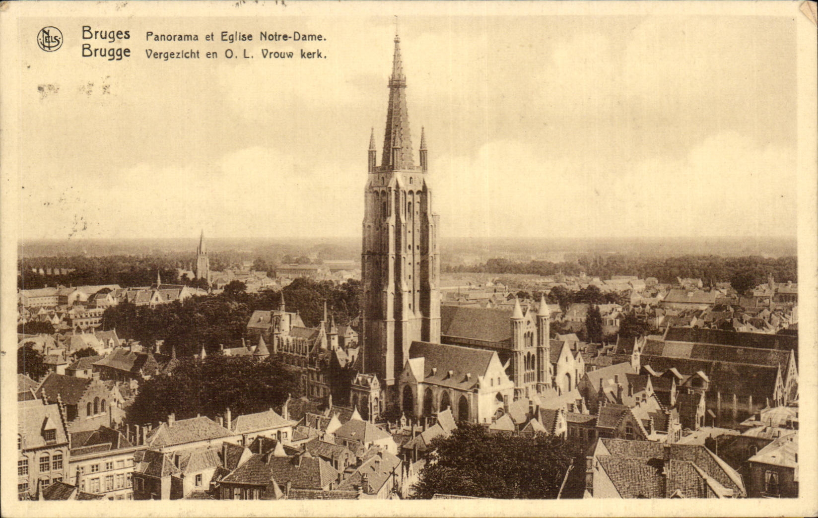 CPA Bruges Panorama and Notre Dame church