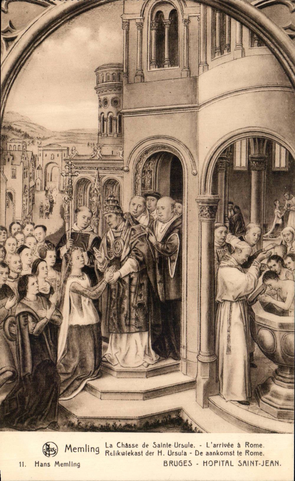 CPA Memling La chasse de Sainte Ursule L'arrivee a Rome 
