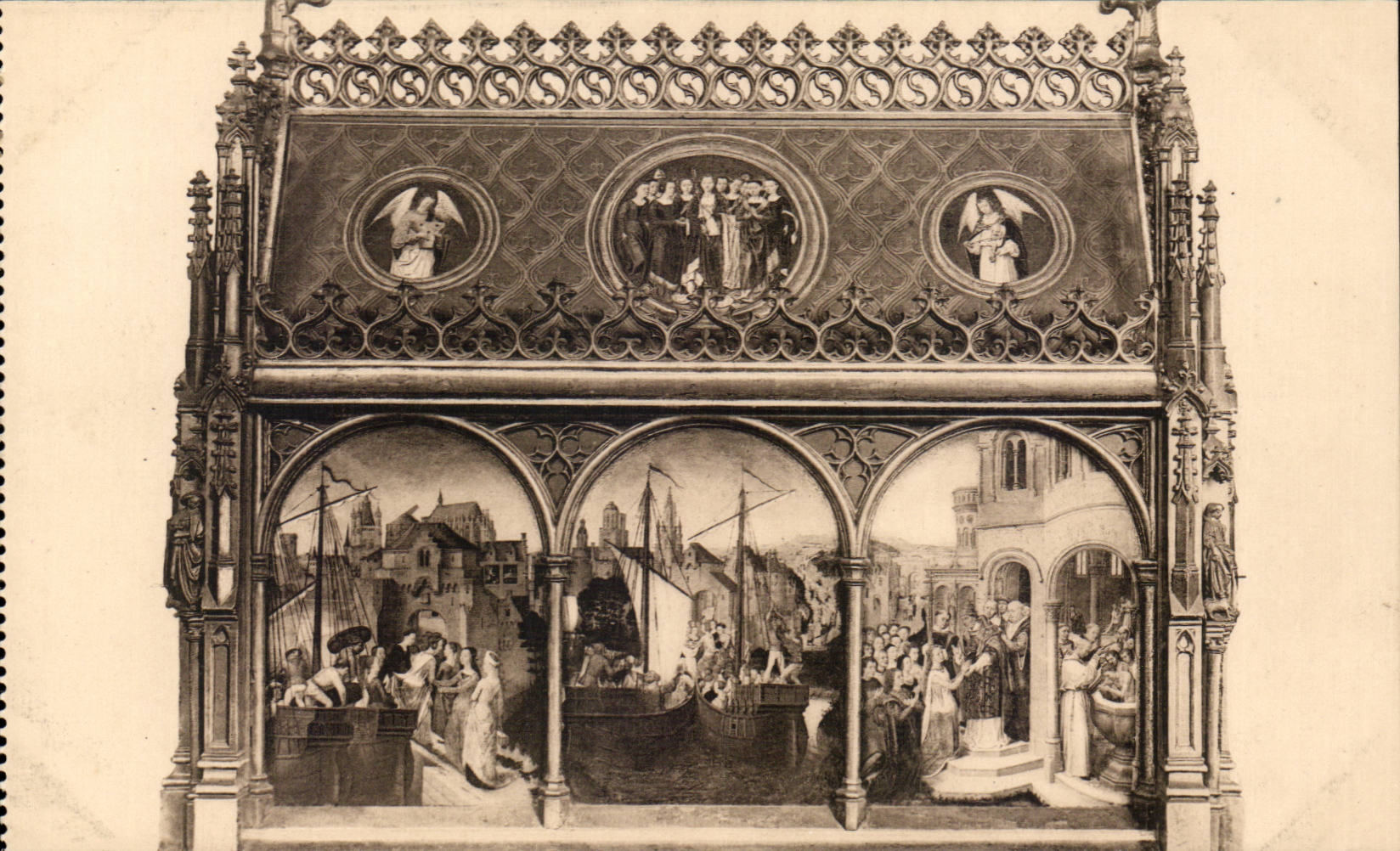 CPA Belgien Memling die Jagd von Sainte Ursule Brugge