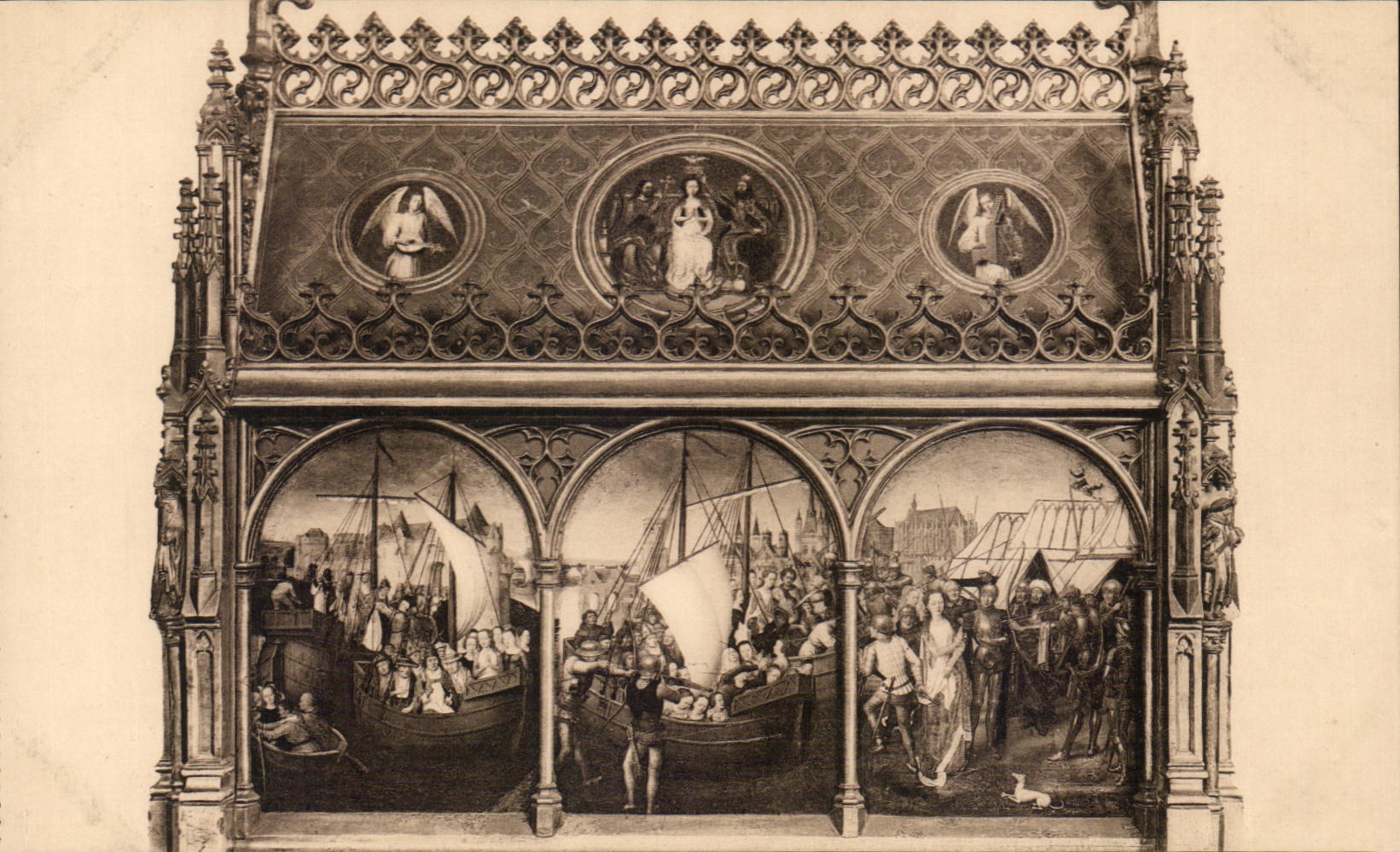 CPA Belgien Memling die Jagd von Sainte Ursule Brugge