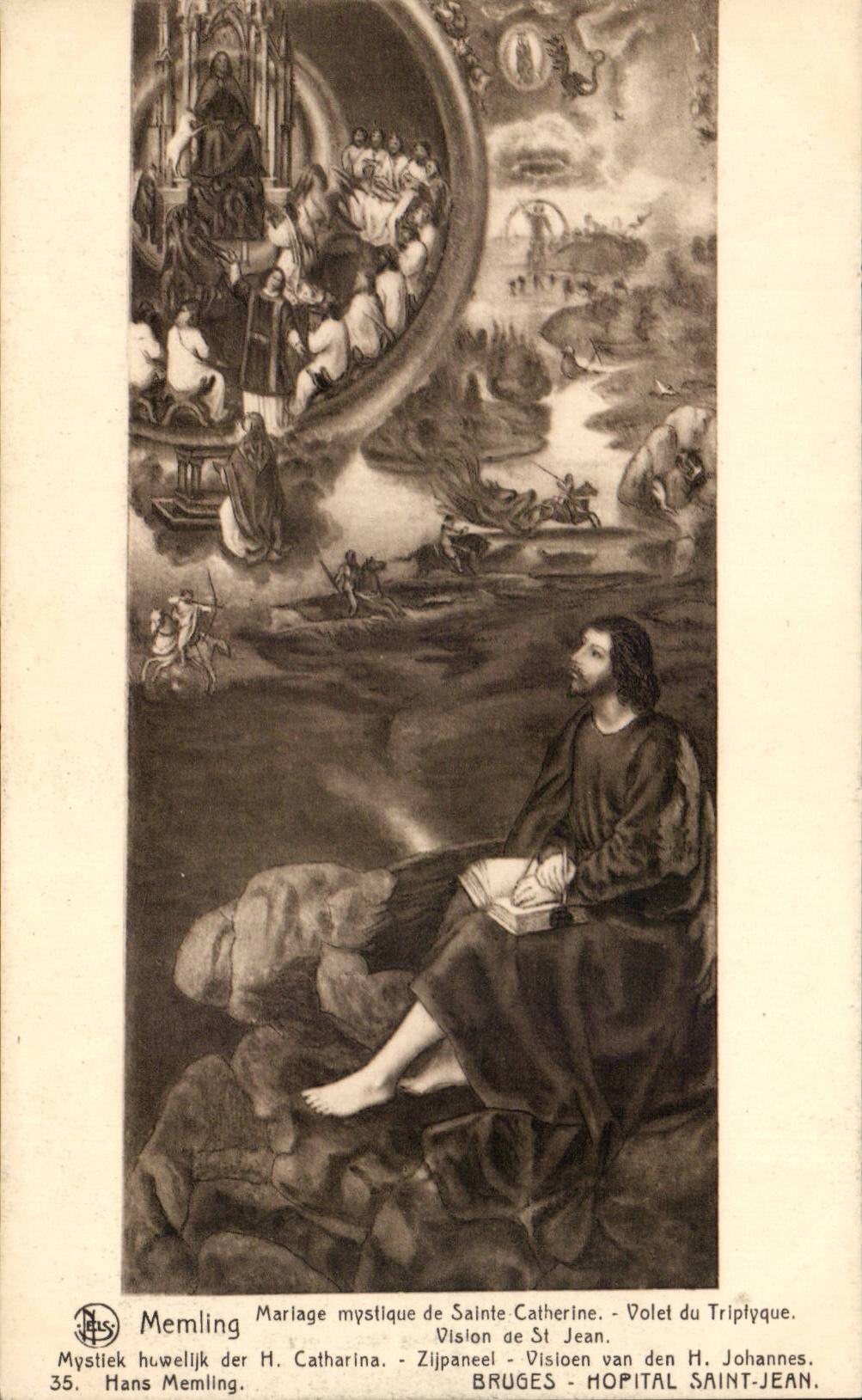 CPA Belgique Memling Mariage mystique de Sainte Catherine Volet du triptyque Bruges